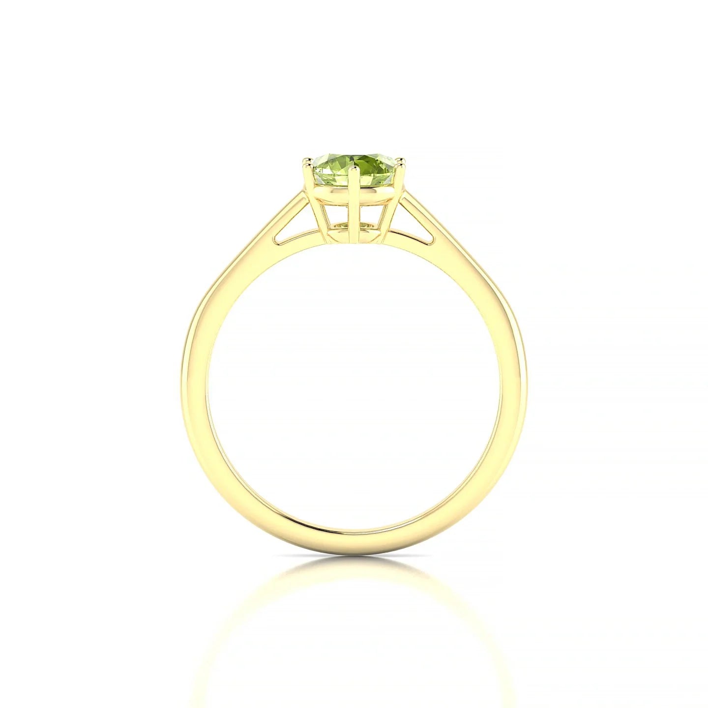 Ember | 18k Yellow Gold 6 mm Round Peridot Ring