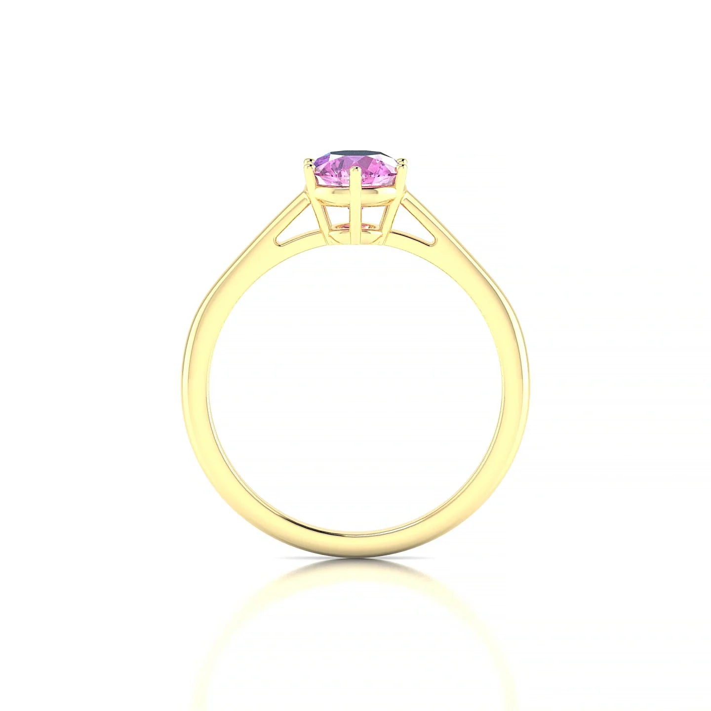 Ember | 18k Yellow Gold 6 mm Round Pink Sapphire Ring