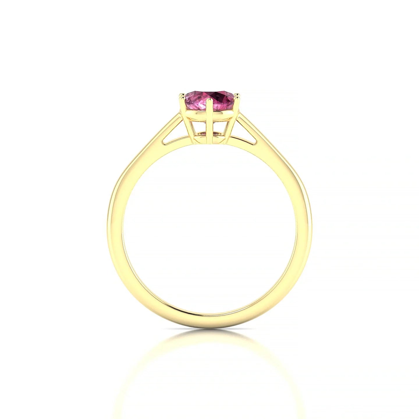 Ember | 18k Yellow Gold 6 mm Round Rhodolite Ring