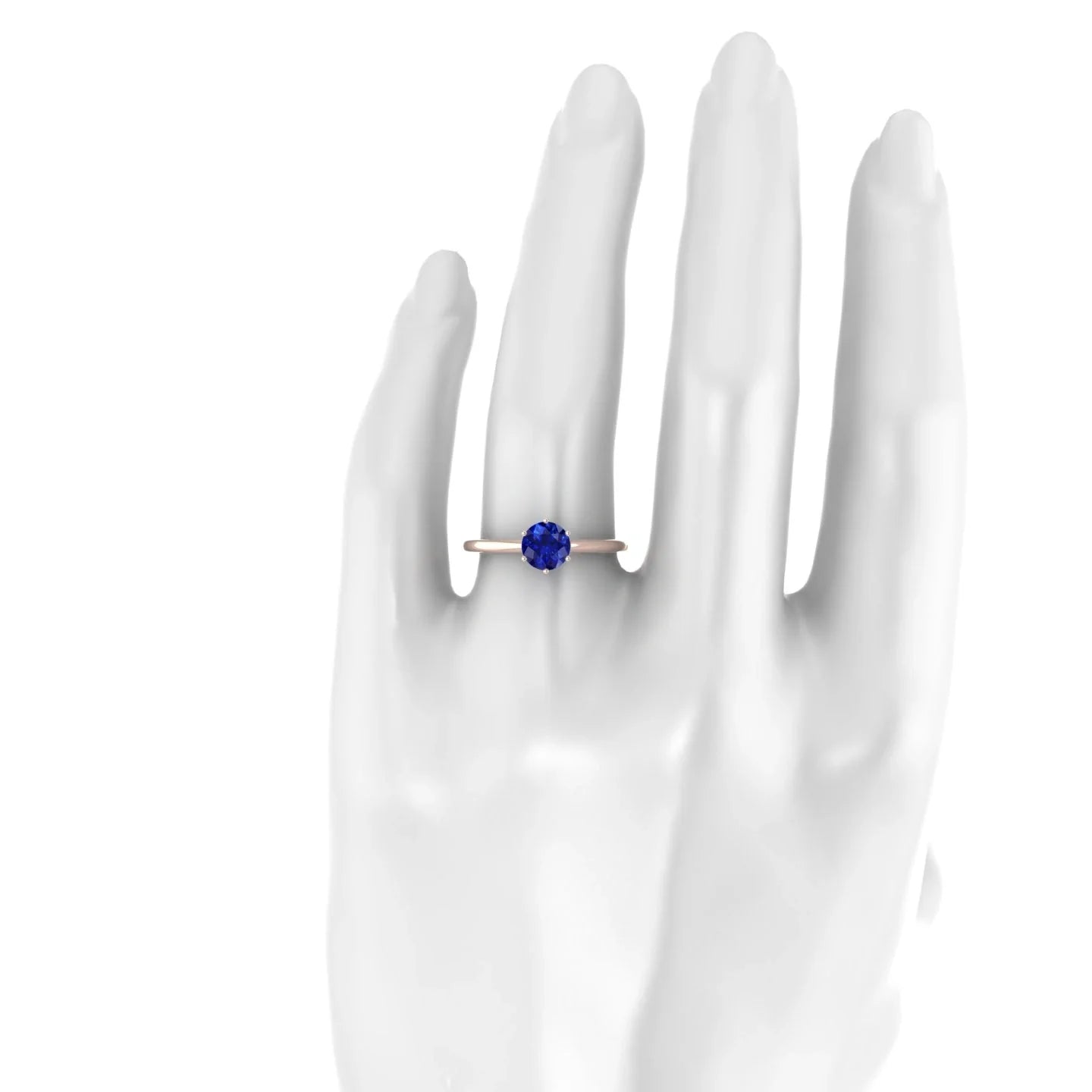 Ember | 18k Rose Gold 6 mm Round Sapphire Ring