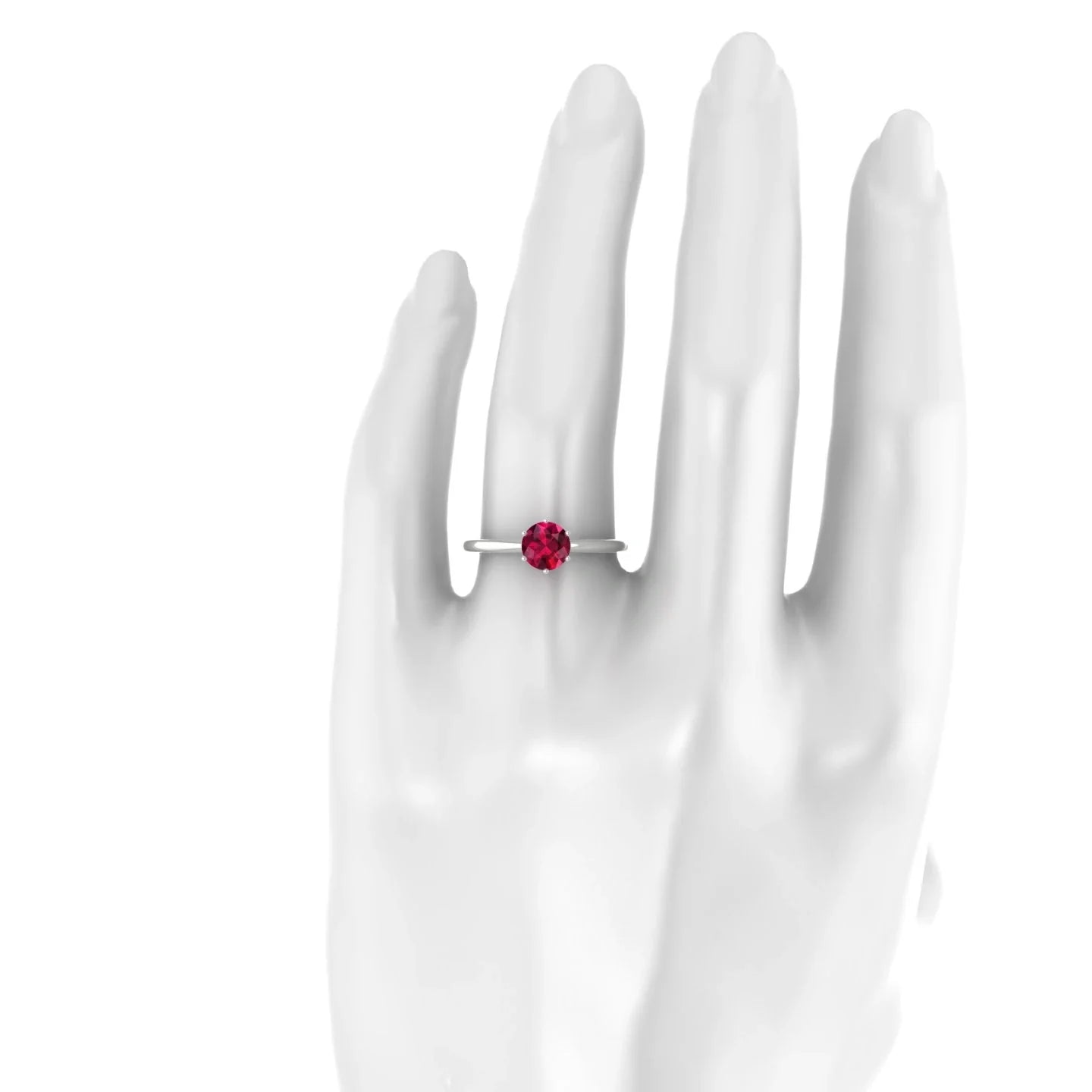 Ember | 18k White Gold 6 mm Round Ruby Ring