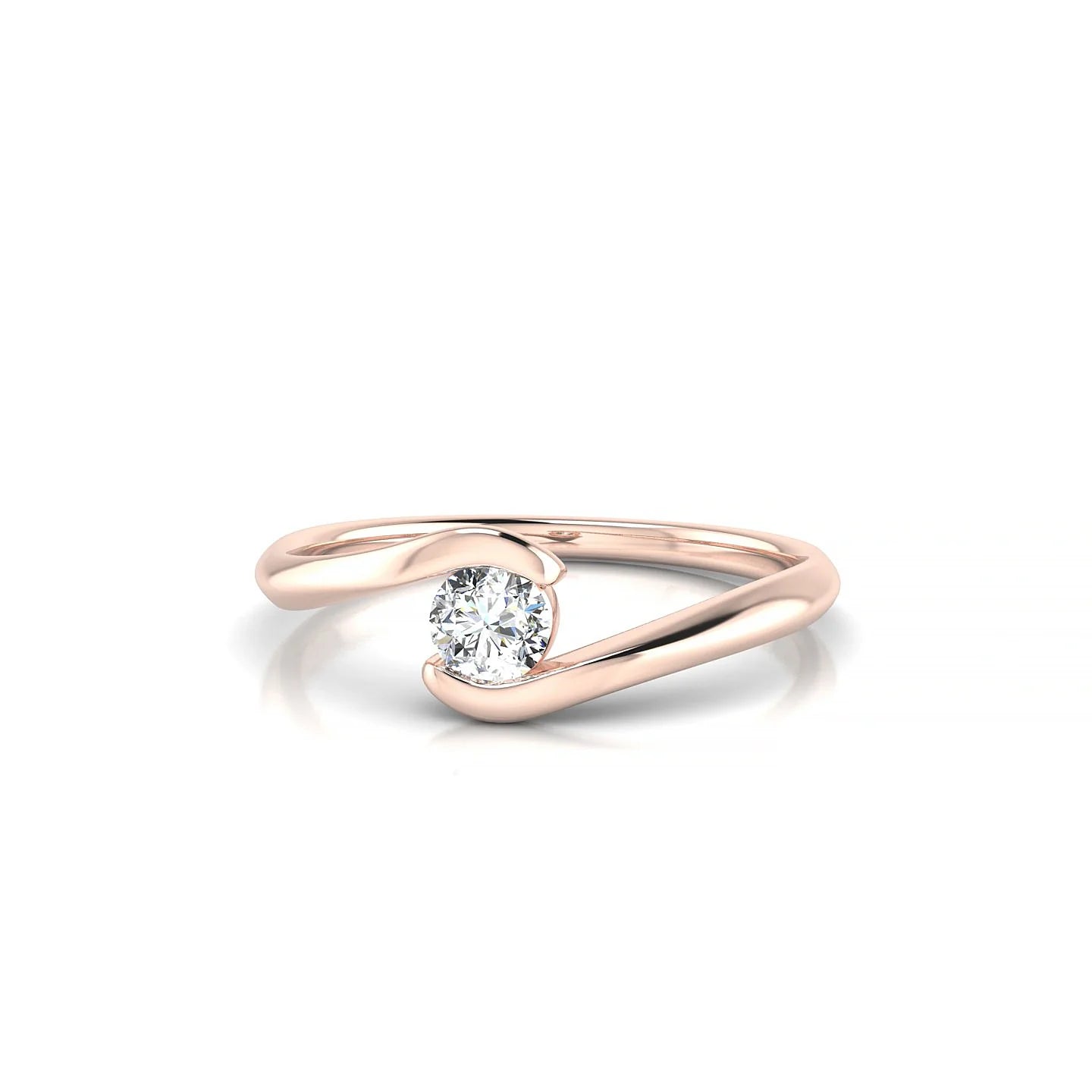 Embrace | 18k Rose Gold 3.7 mm Round Diamond Ring