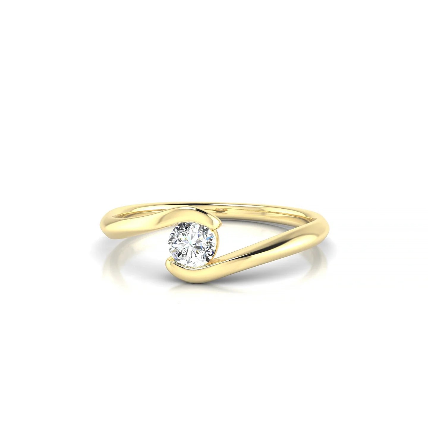 Embrace | 18k Yellow Gold 3.7 mm Round Diamond Ring