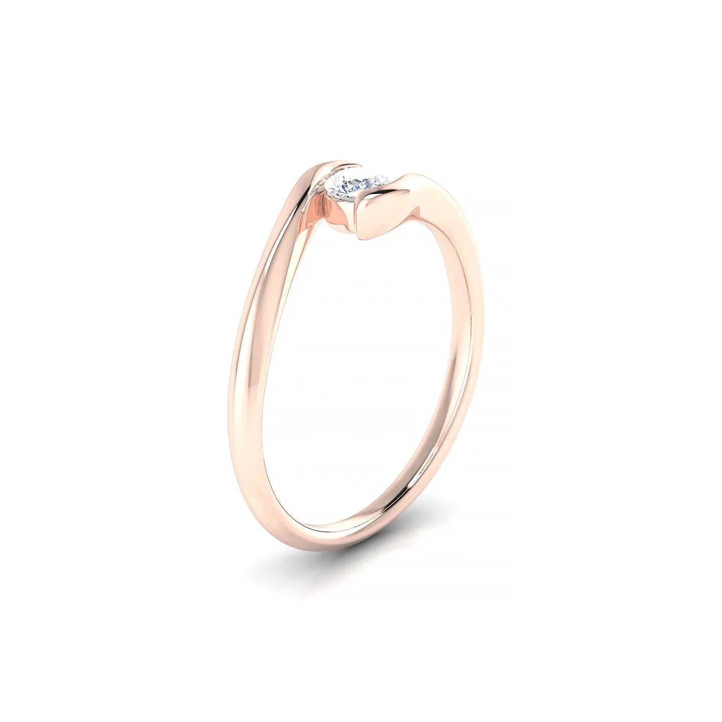 Embrace | 18k Rose Gold 3.7 mm Round Diamond Ring