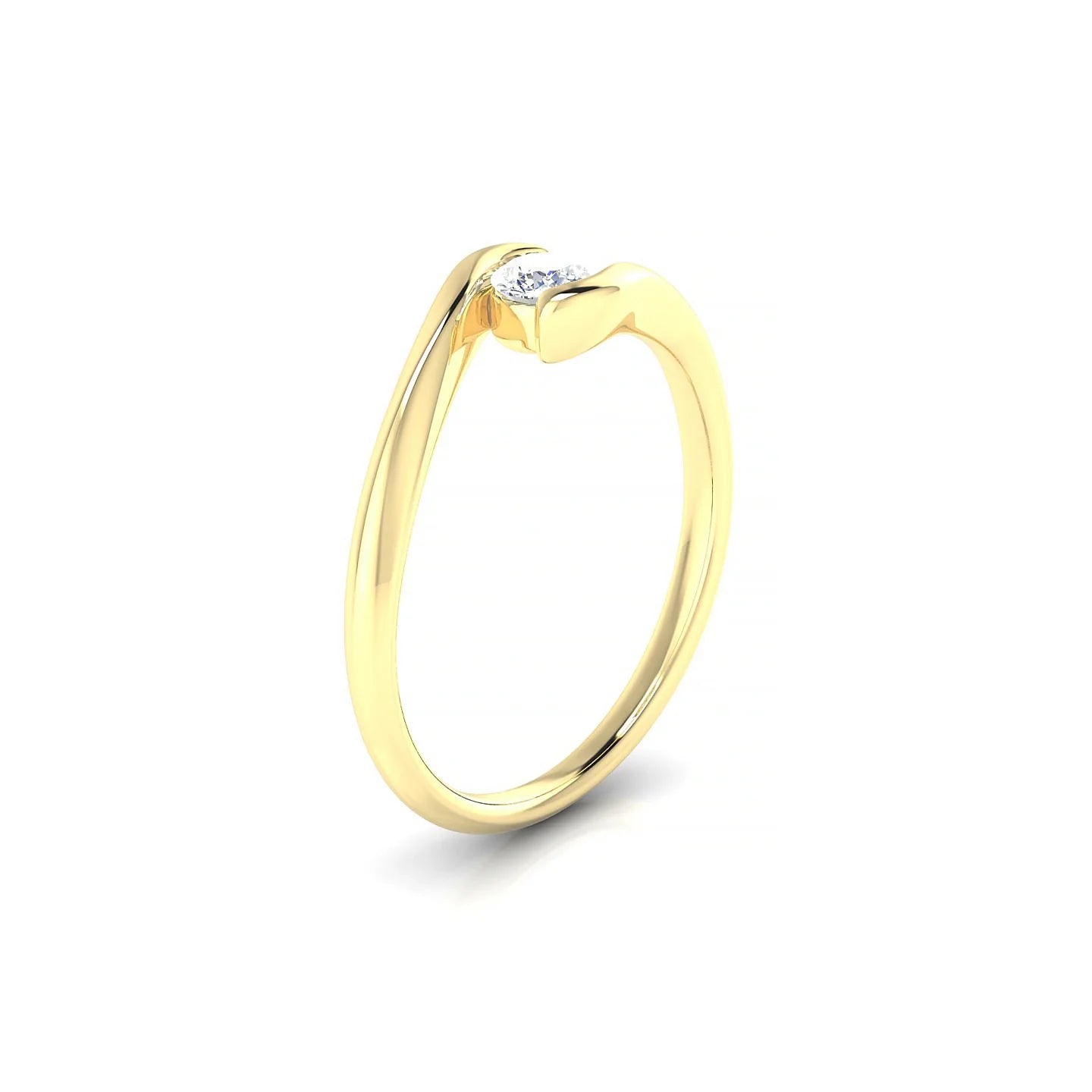 Embrace | 18k Yellow Gold 3.7 mm Round Diamond Ring