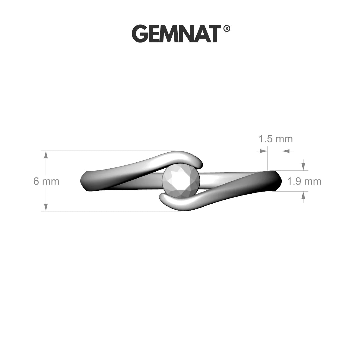 Embrace | 18k White Gold 3.7 mm Round Diamond Ring