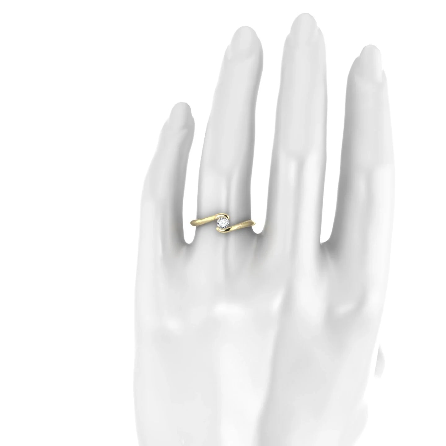 Embrace | 18k Yellow Gold 3.7 mm Round Diamond Ring