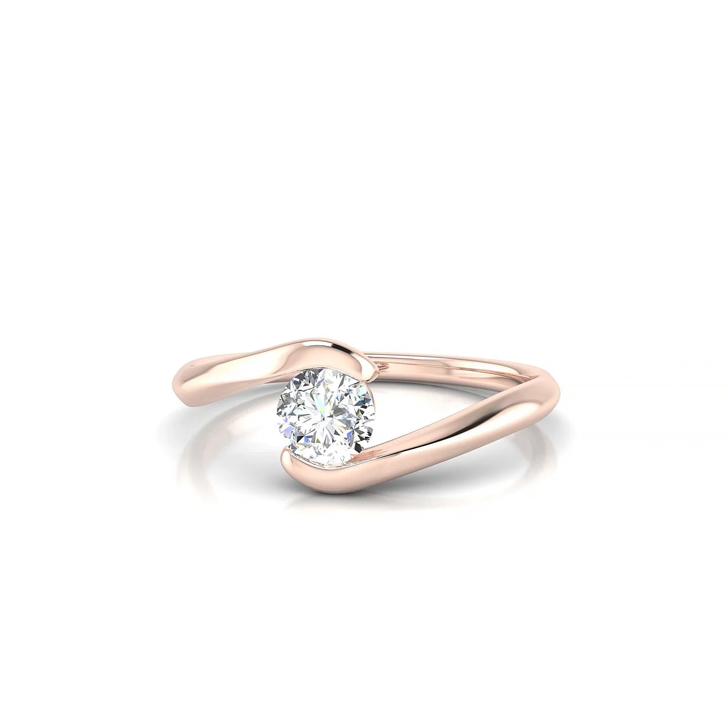 Embrace | 18k Rose Gold 4.2 mm Round Diamond Ring