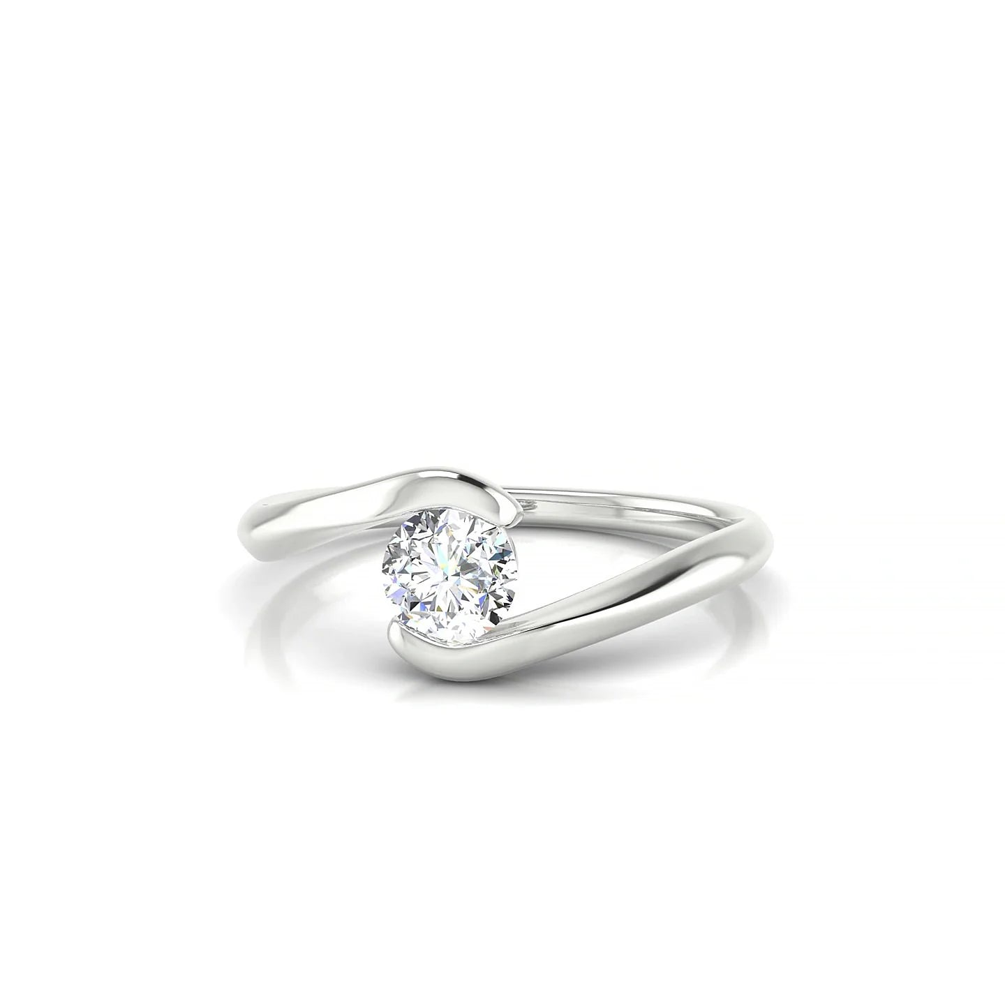 Embrace | 18k White Gold 4.2 mm Round Diamond Ring