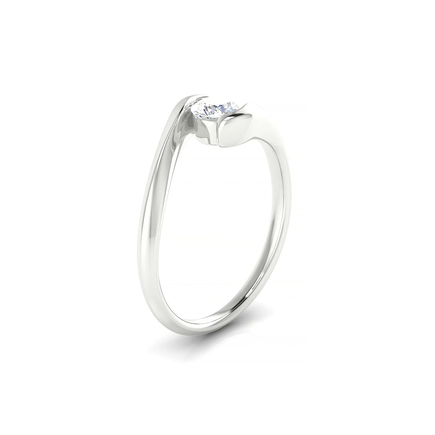 Embrace | 18k White Gold 4.2 mm Round Diamond Ring