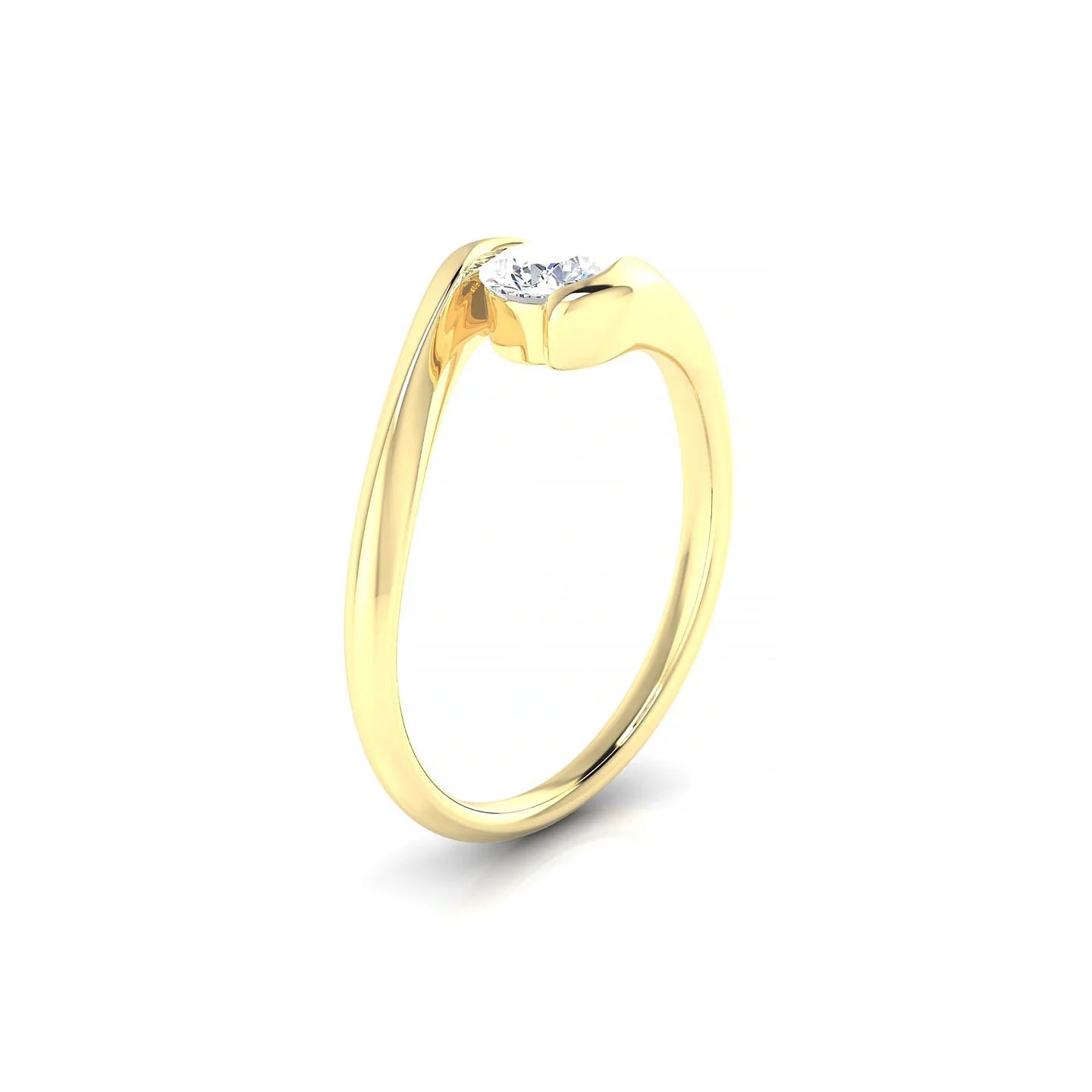 Embrace | 18k Yellow Gold 4.2 mm Round Diamond Ring