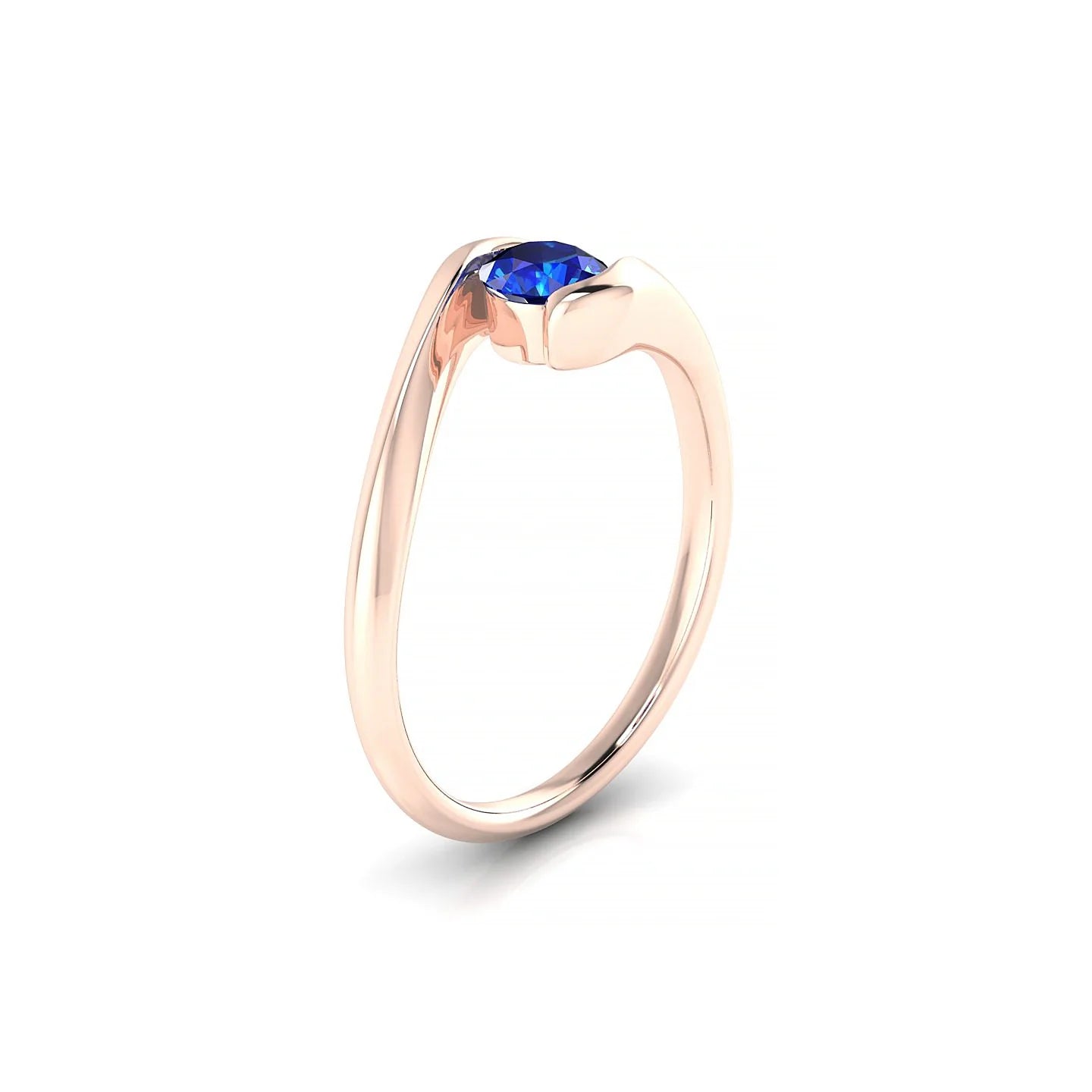Embrace | 18k Rose Gold 4.5 mm Round Sapphire Ring