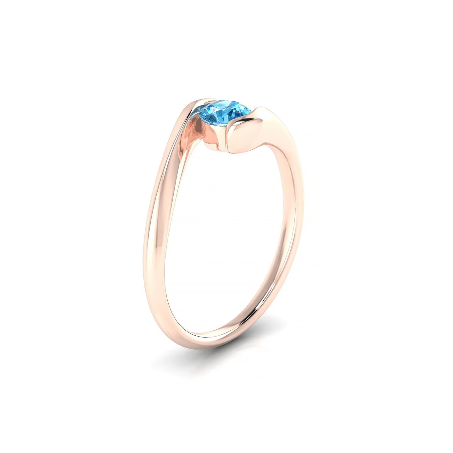 Embrace | 18k Rose Gold 4.5 mm Round Topaz Ring