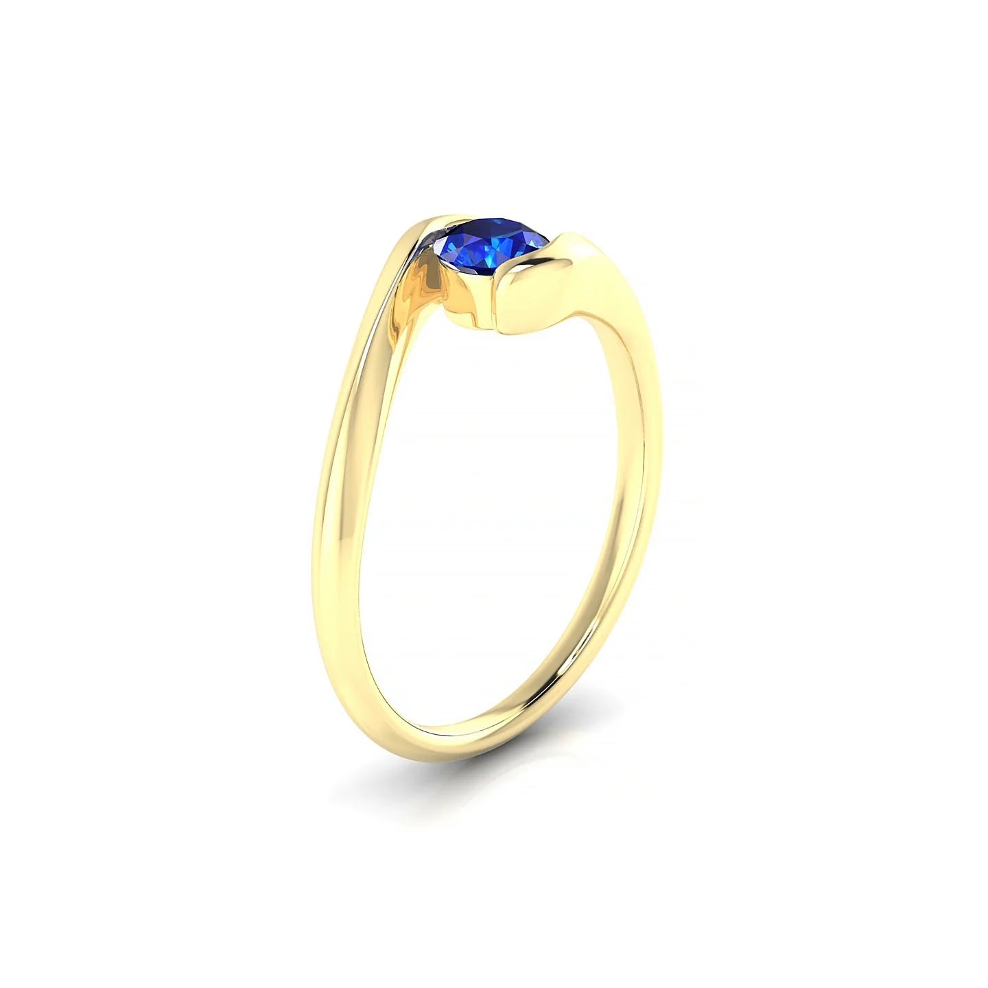 Embrace | 18k Yellow Gold 4.5 mm Round Sapphire Ring
