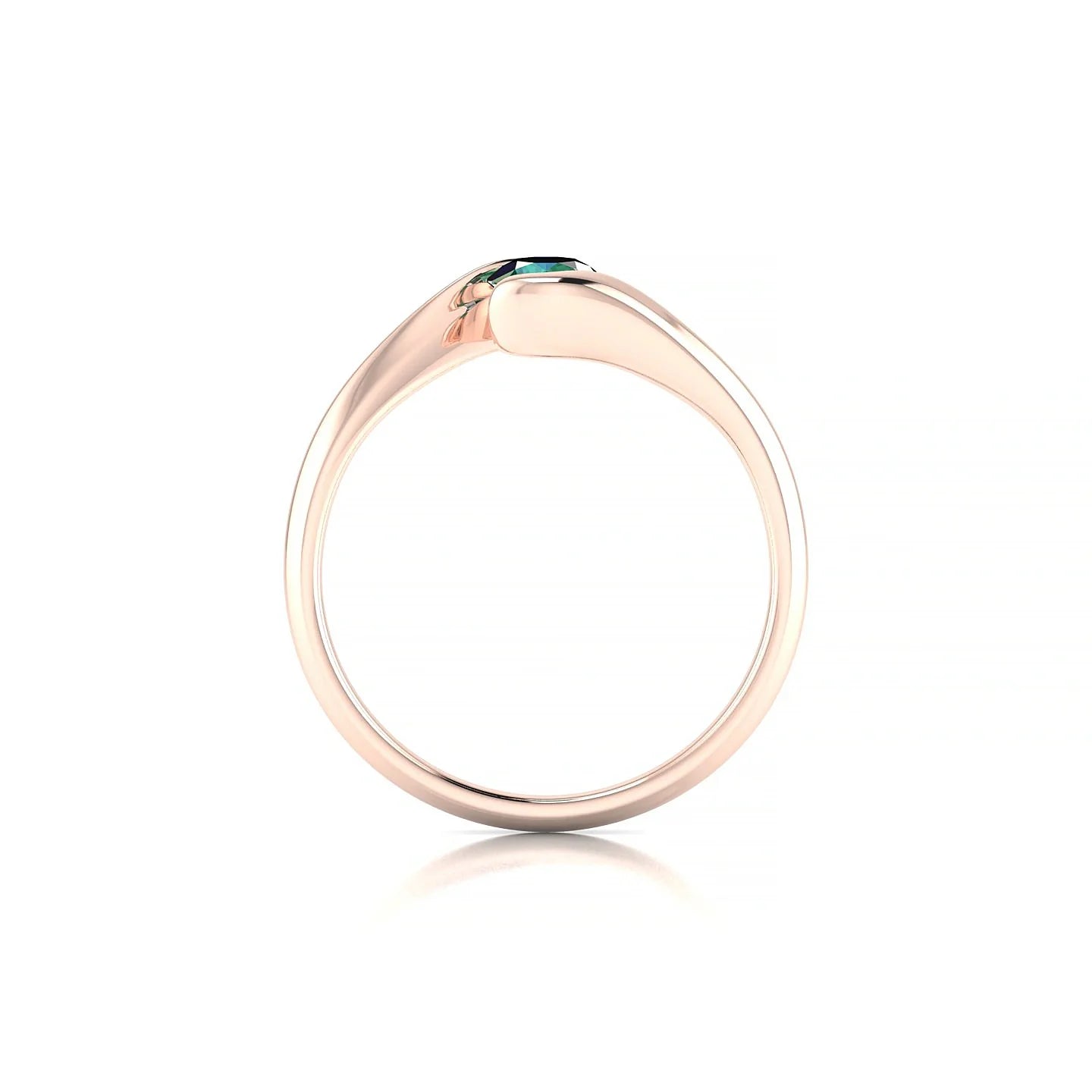 Embrace | 18k Rose Gold 4.5 mm Round Emerald Ring