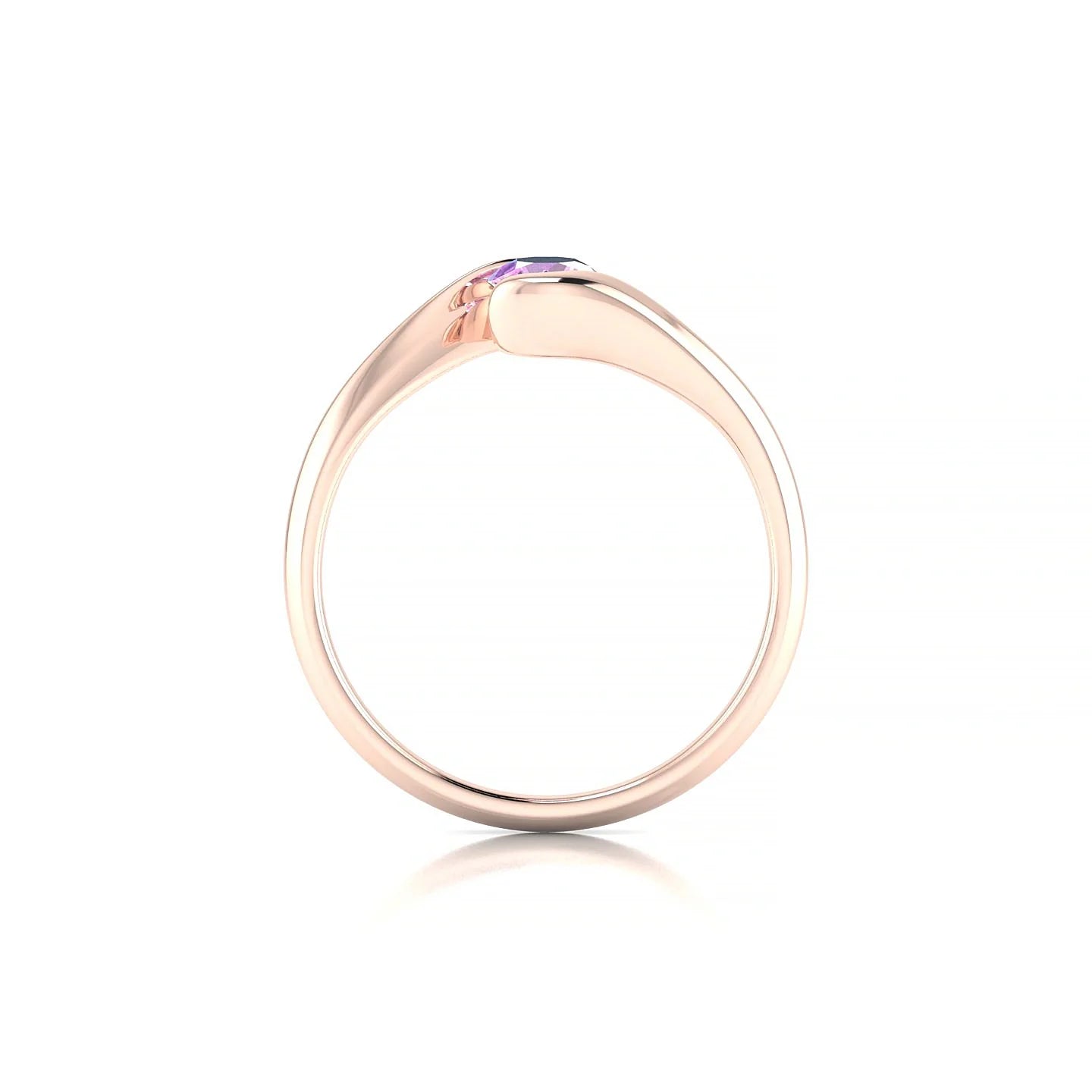 Embrace | 18k Rose Gold 4.5 mm Round Pink Sapphire Ring