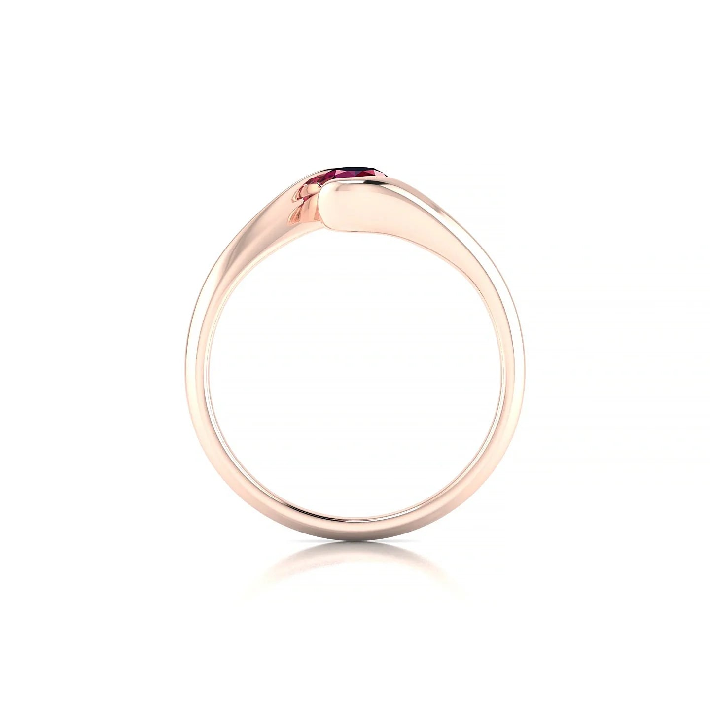 Embrace | 18k Rose Gold 4.5 mm Round Ruby Ring