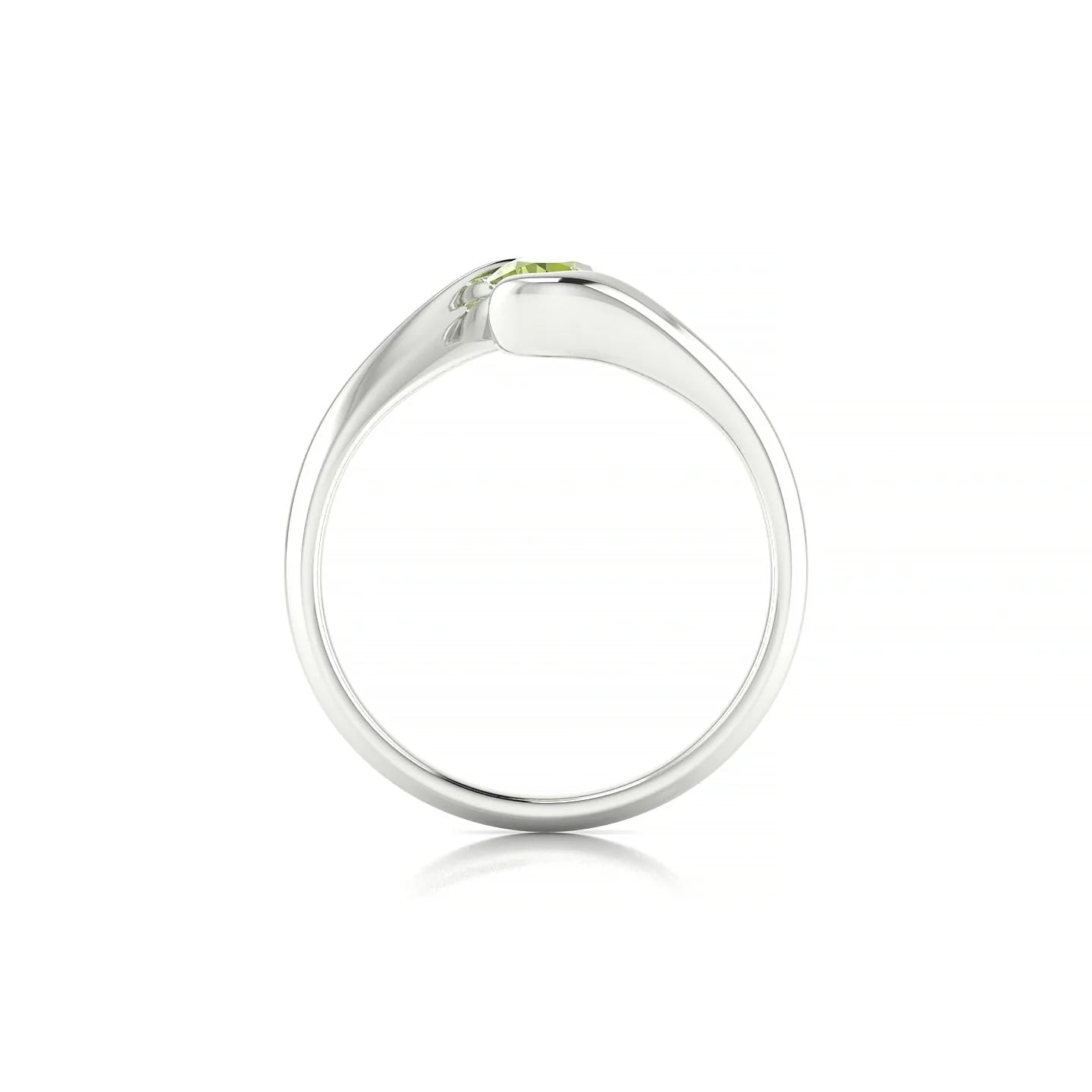 Embrace | 18k White Gold 4.5 mm Round Peridot Ring