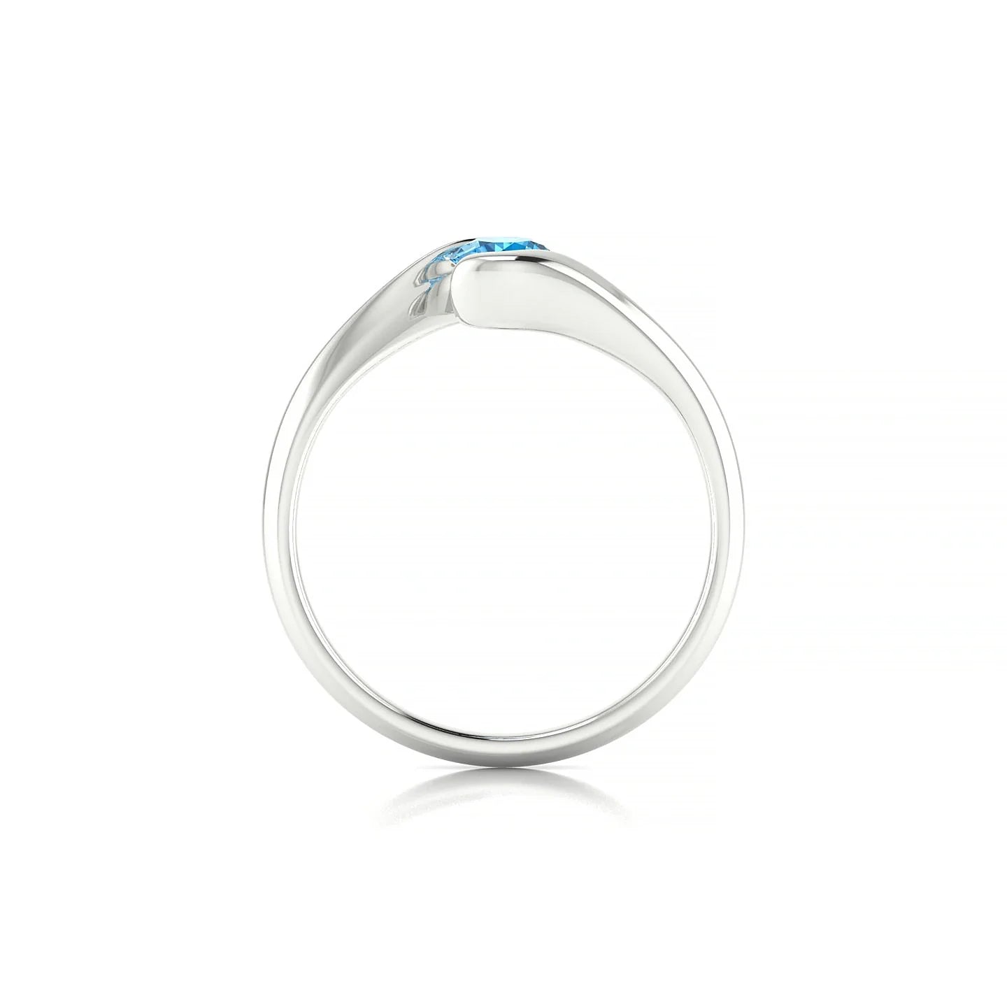 Embrace | 18k White Gold 4.5 mm Round Topaz Ring