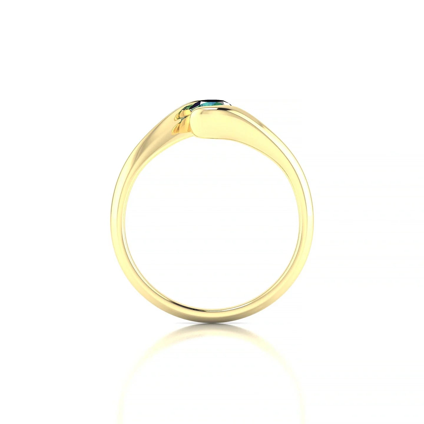 Embrace | 18k Yellow Gold 4.5 mm Round Emerald Ring