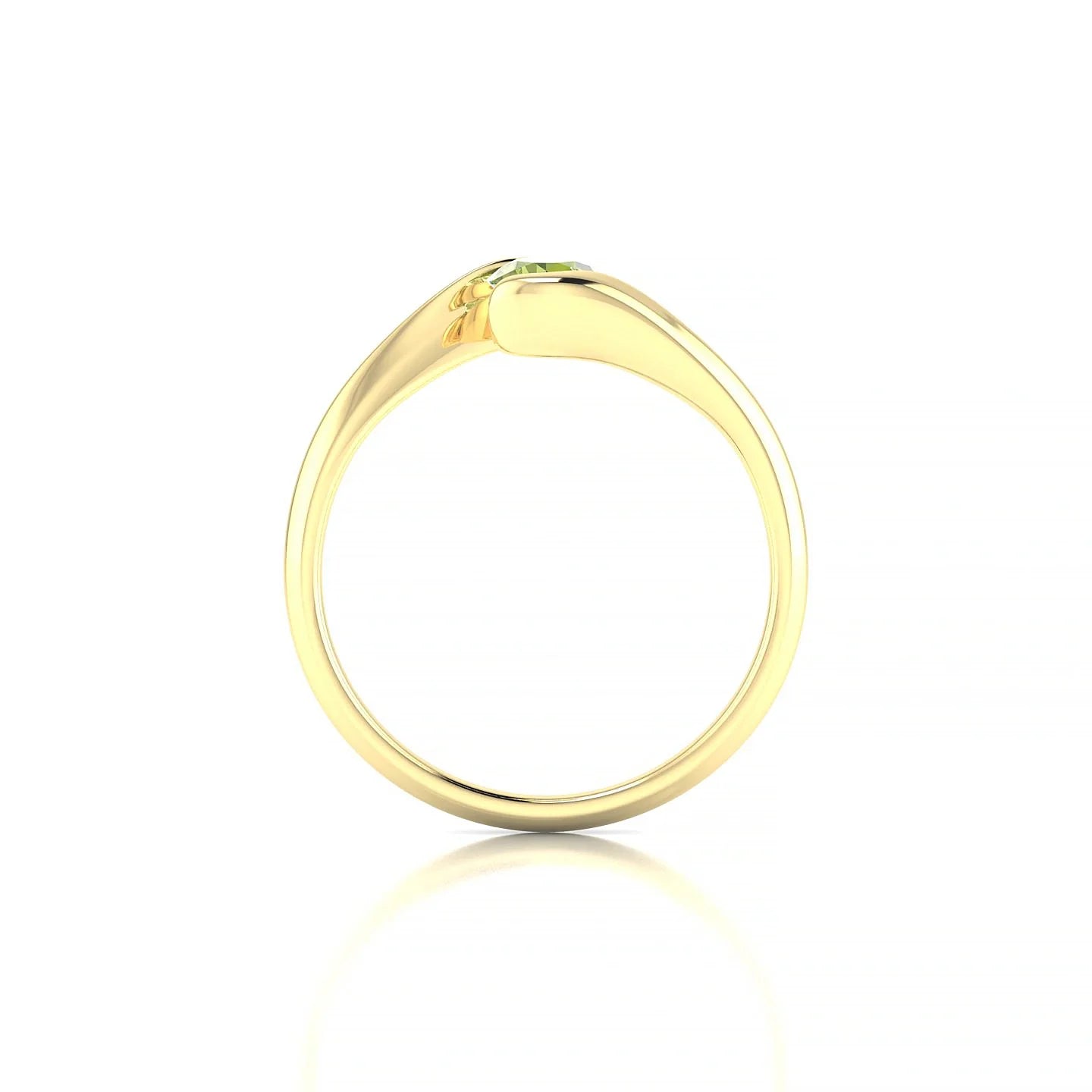 Embrace | 18k Yellow Gold 4.5 mm Round Peridot Ring
