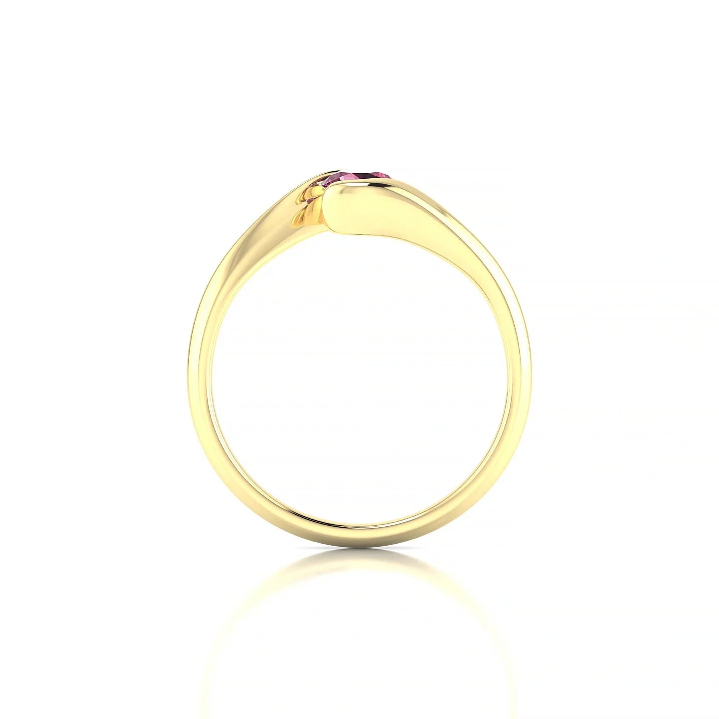 Embrace | 18k Yellow Gold 4.5 mm Round Rhodolite Ring
