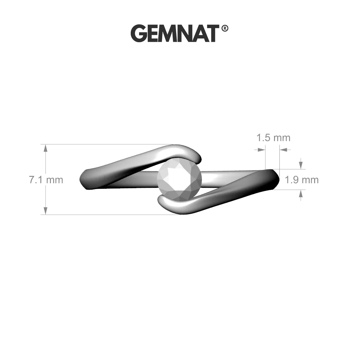 Embrace | 18k White Gold 4.5 mm Round Black Diamond Ring