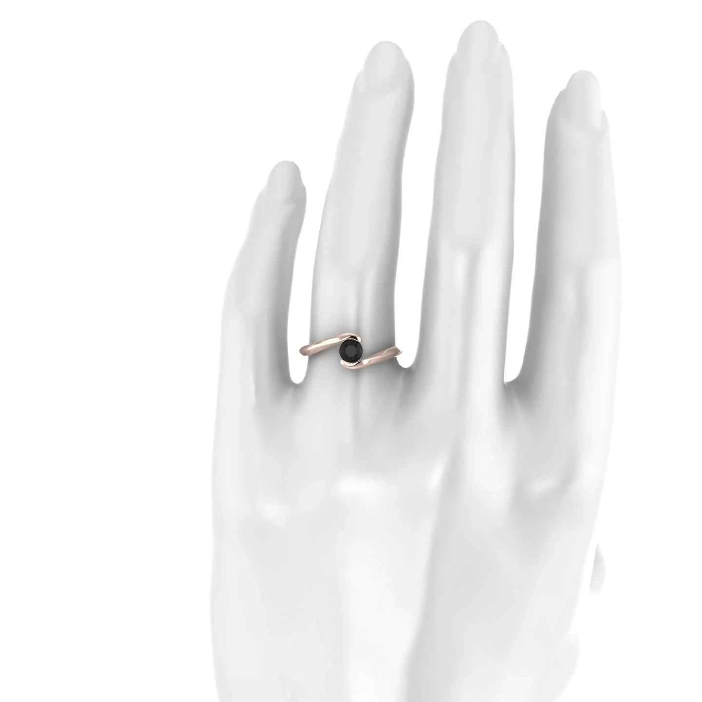 Embrace | 18k Rose Gold 4.5 mm Round Black Diamond Ring