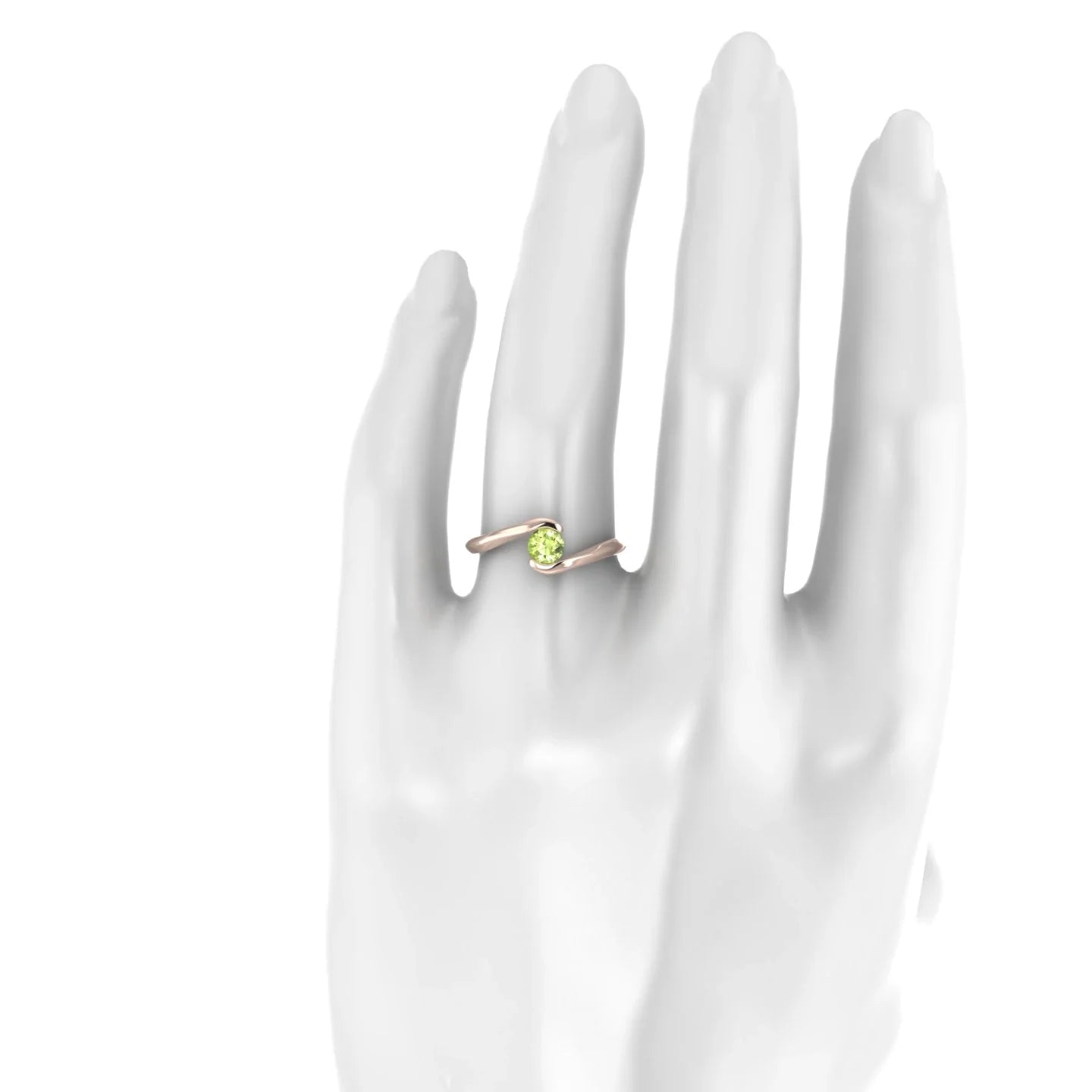 Embrace | 18k Rose Gold 4.5 mm Round Peridot Ring