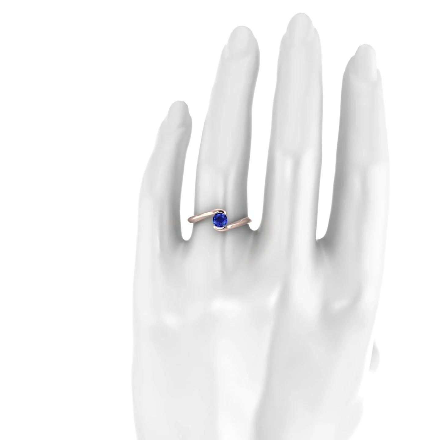 Embrace | 18k Rose Gold 4.5 mm Round Sapphire Ring