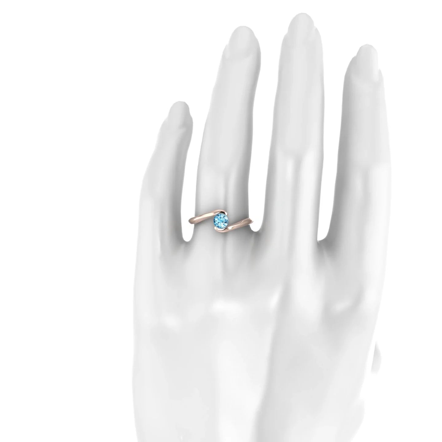 Embrace | 18k Rose Gold 4.5 mm Round Topaz Ring