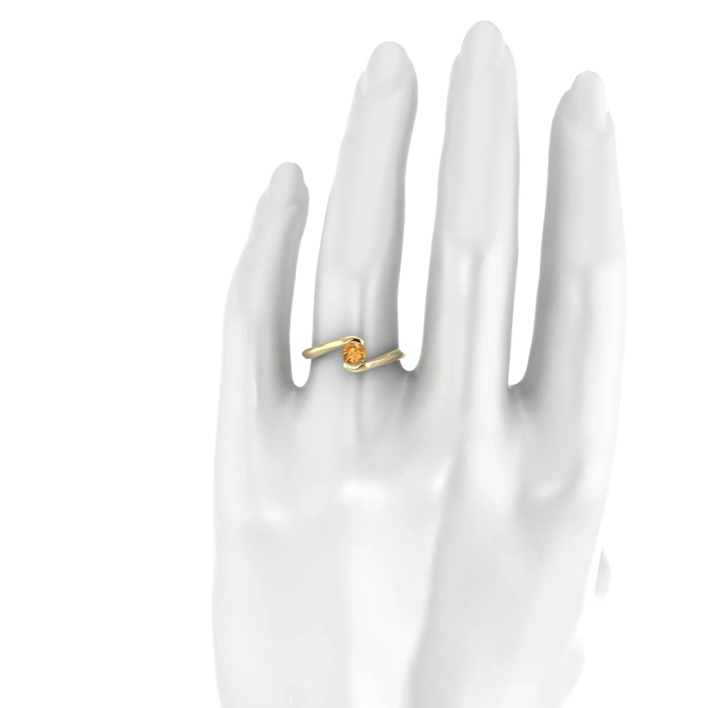 Embrace | 18k Yellow Gold 4.5 mm Round Citrine Ring