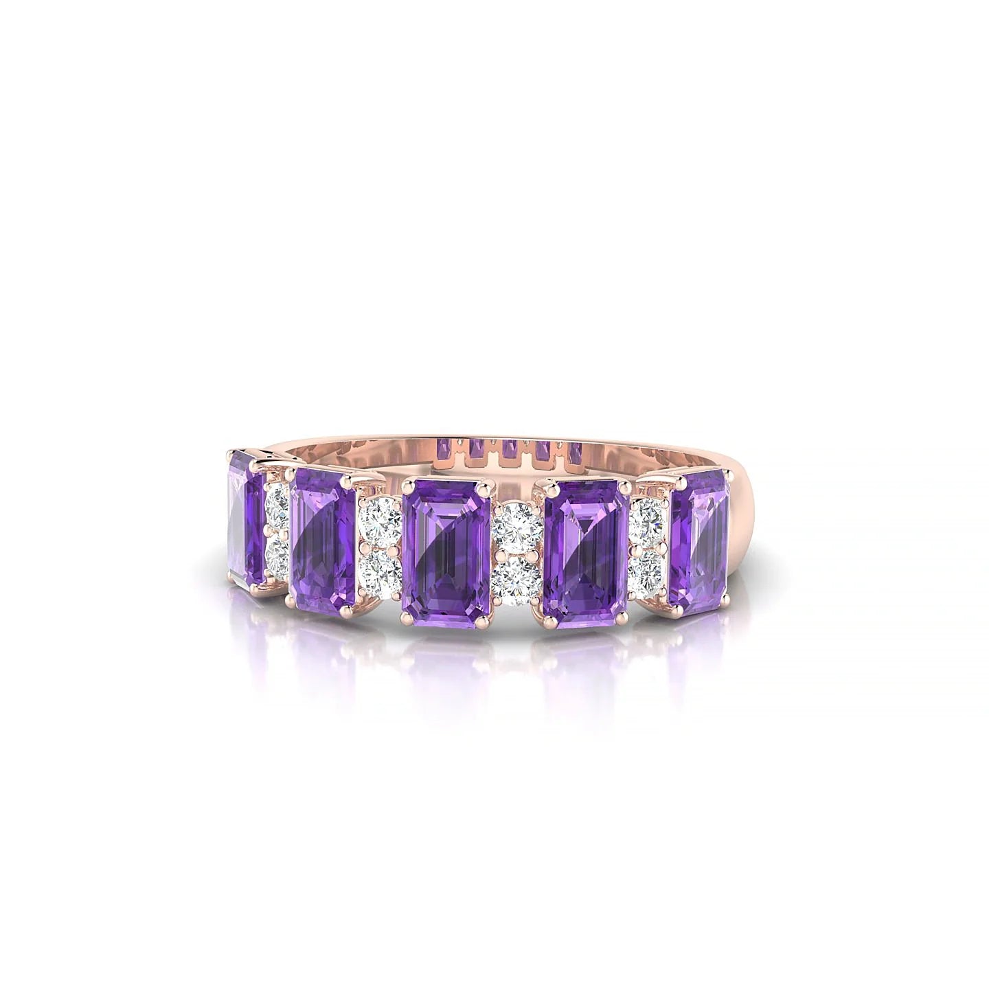 Eminence | 18k Rose Gold 5 x 3 mm Emerald Amethyst Ring