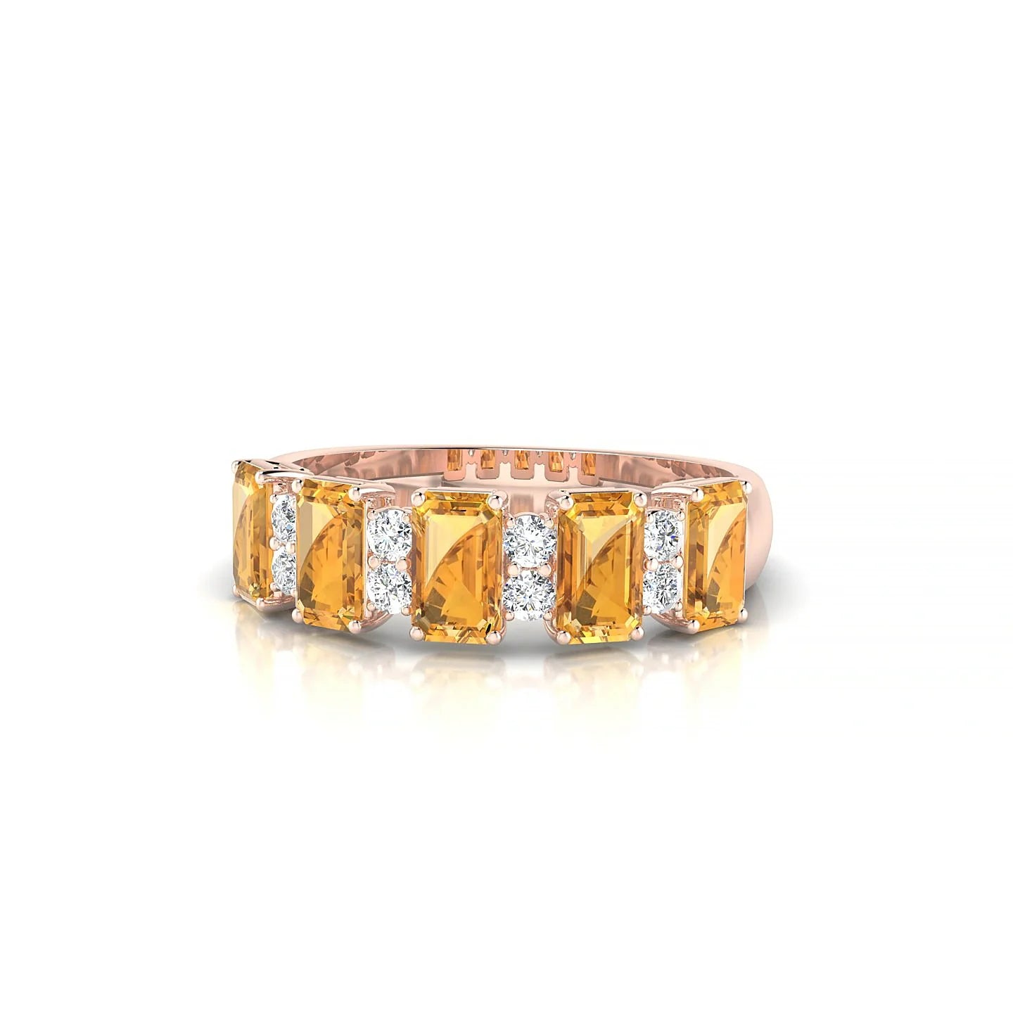 Eminence | 18k Rose Gold 5 x 3 mm Emerald Citrine Ring