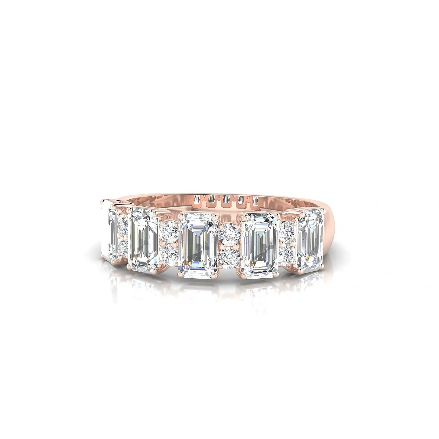 Eminence | 18k Rose Gold 5 x 3 mm Emerald Diamond Ring