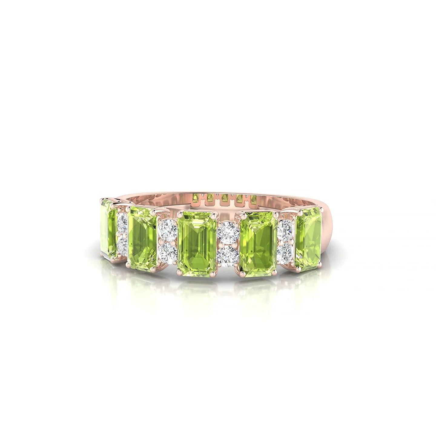 Eminence | 18k Rose Gold 5 x 3 mm Emerald Peridot Ring