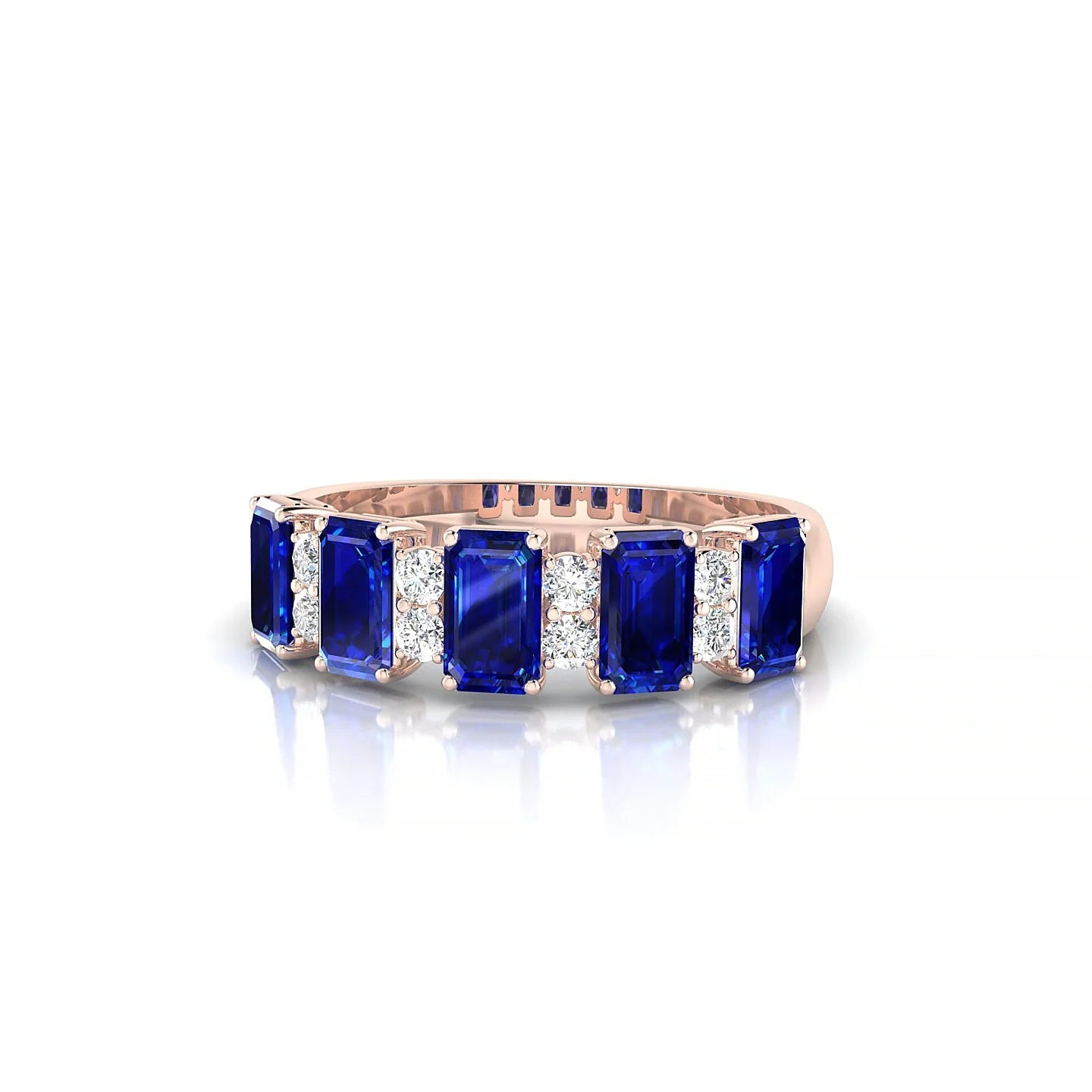 Eminence | 18k Rose Gold 5 x 3 mm Emerald Sapphire Ring