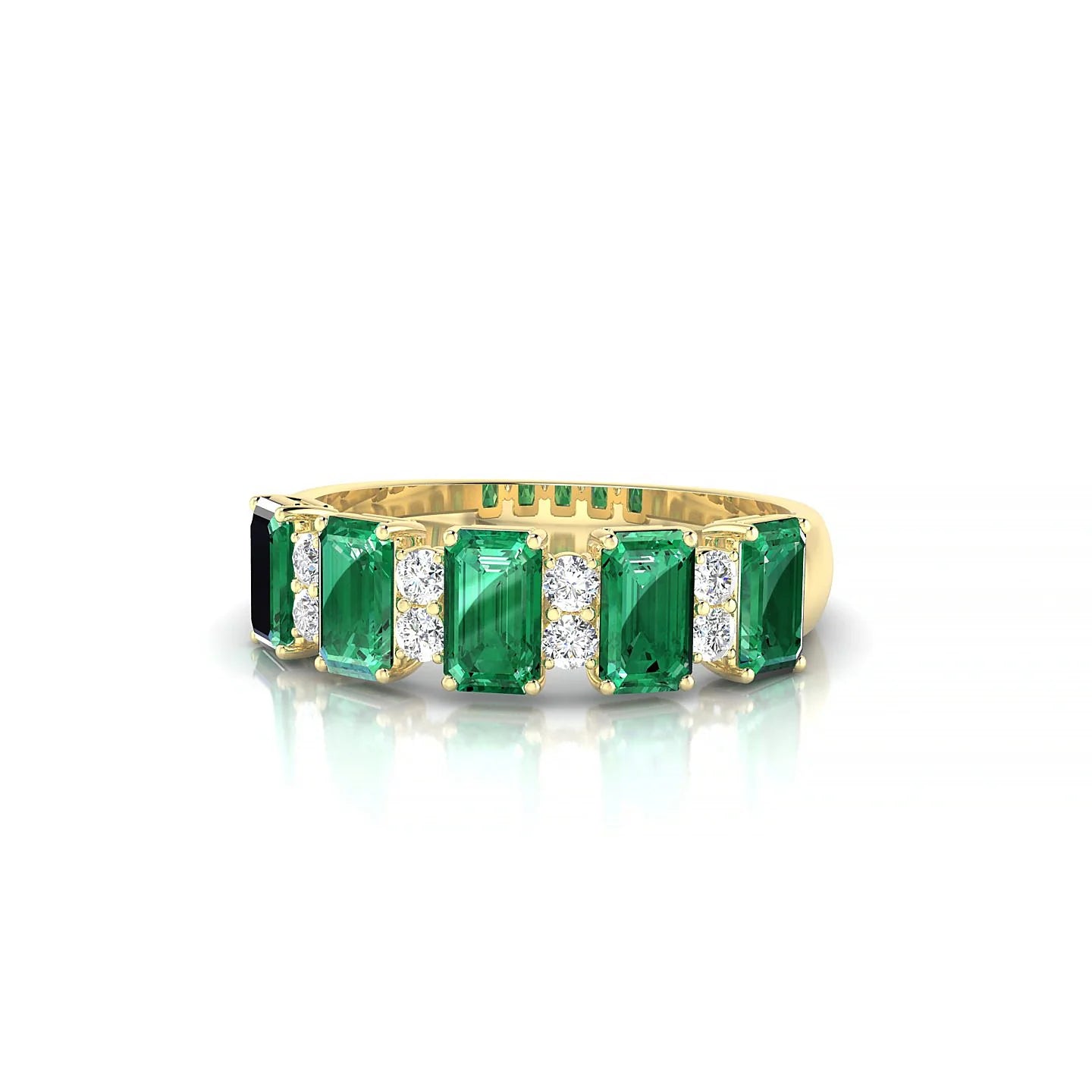 Eminence | 18k Yellow Gold 5 x 3 mm Emerald Emerald Ring