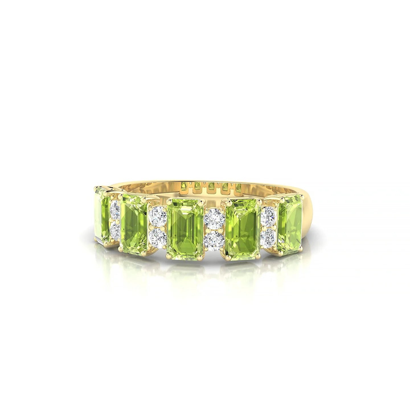 Eminence | 18k Yellow Gold 5 x 3 mm Emerald Peridot Ring