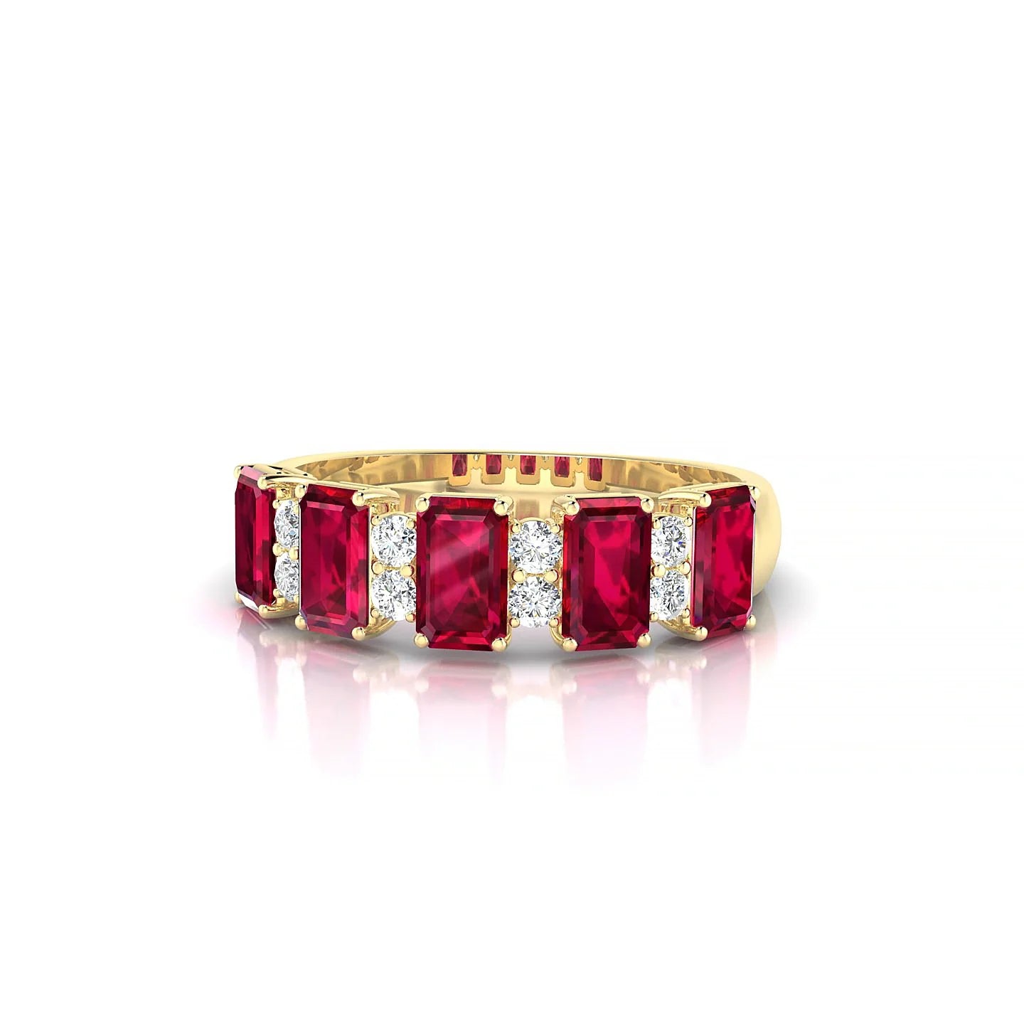 Eminence | 18k Yellow Gold 5 x 3 mm Emerald Ruby Ring