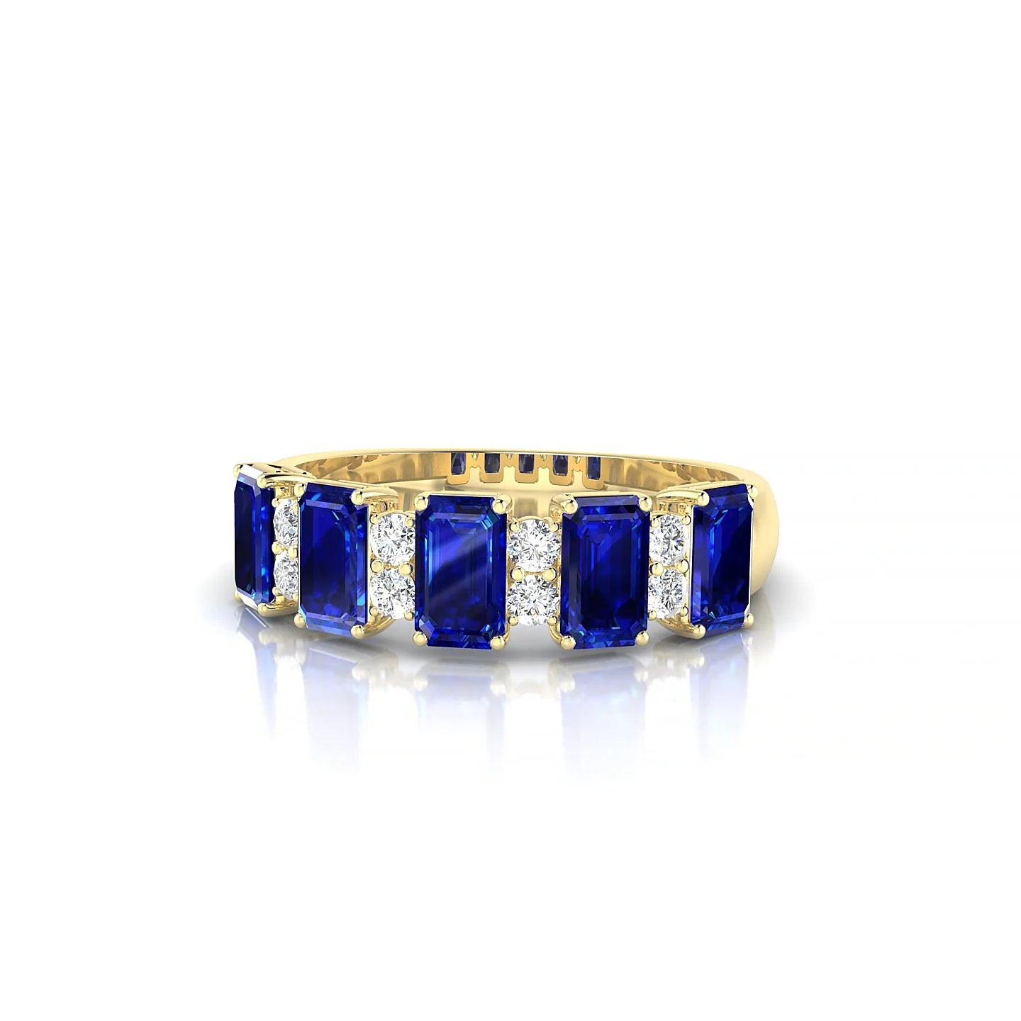 Eminence | 18k Yellow Gold 5 x 3 mm Emerald Sapphire Ring