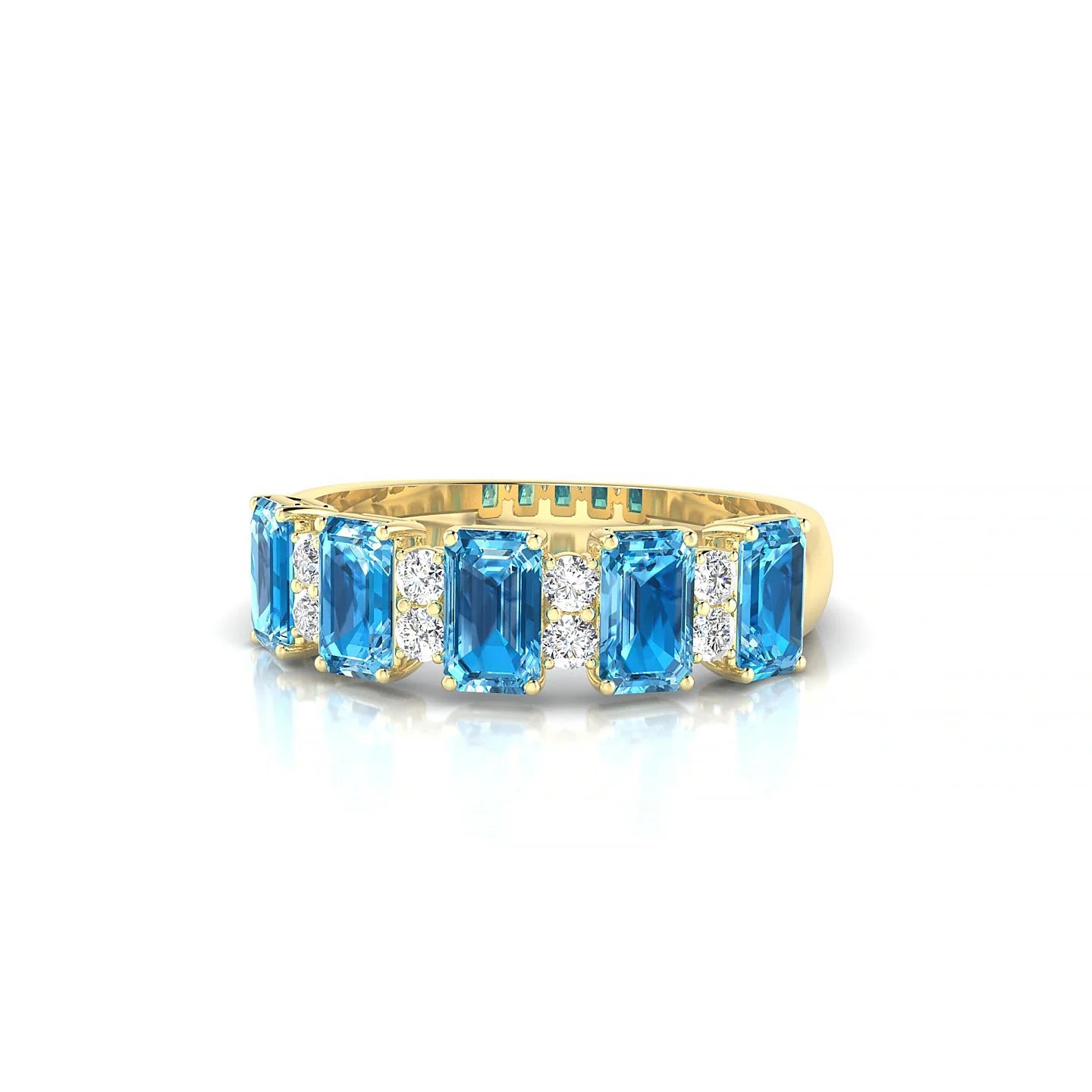 Eminence | 18k Yellow Gold 5 x 3 mm Emerald Topaz Ring