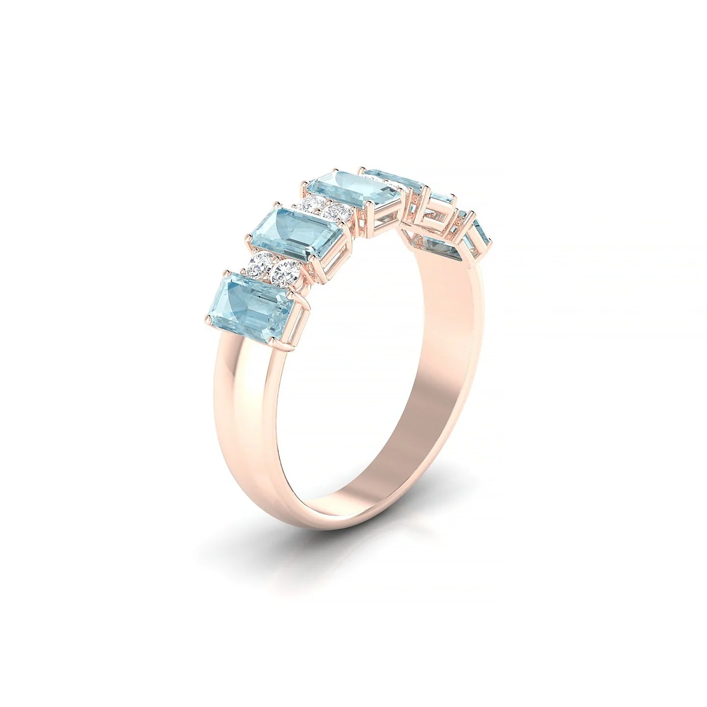Eminence | 18k Rose Gold 5 x 3 mm Emerald Aquamarine Ring