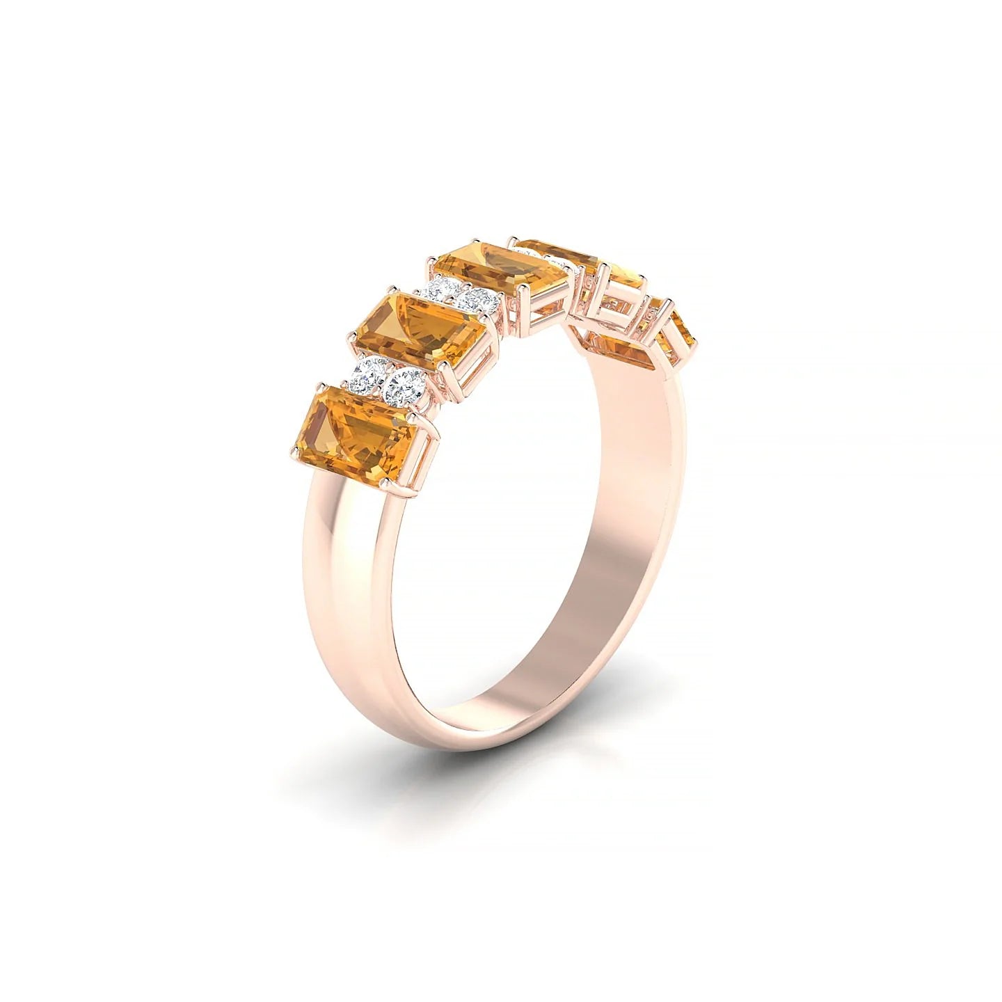 Eminence | 18k Rose Gold 5 x 3 mm Emerald Citrine Ring