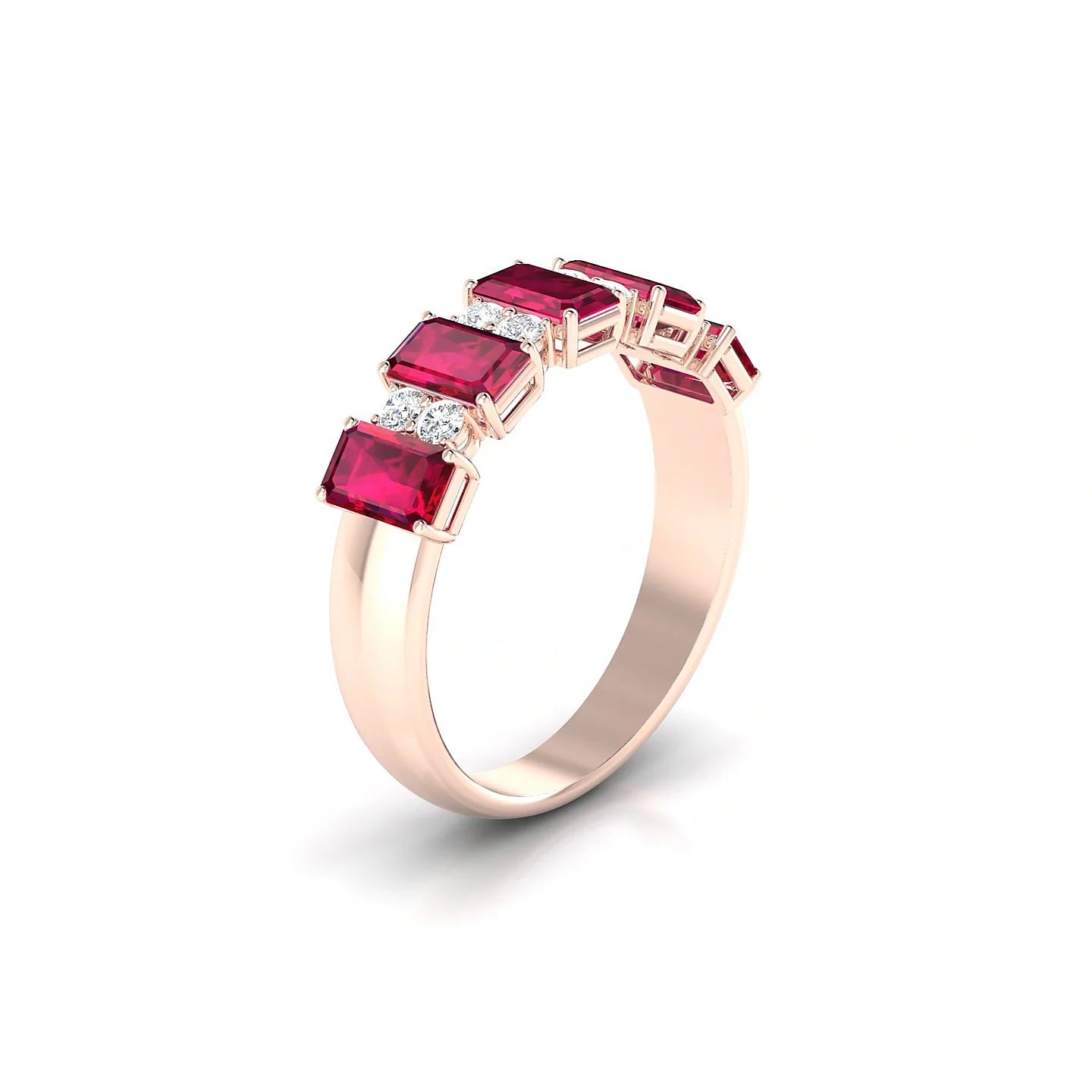Eminence | 18k Rose Gold 5 x 3 mm Emerald Ruby Ring