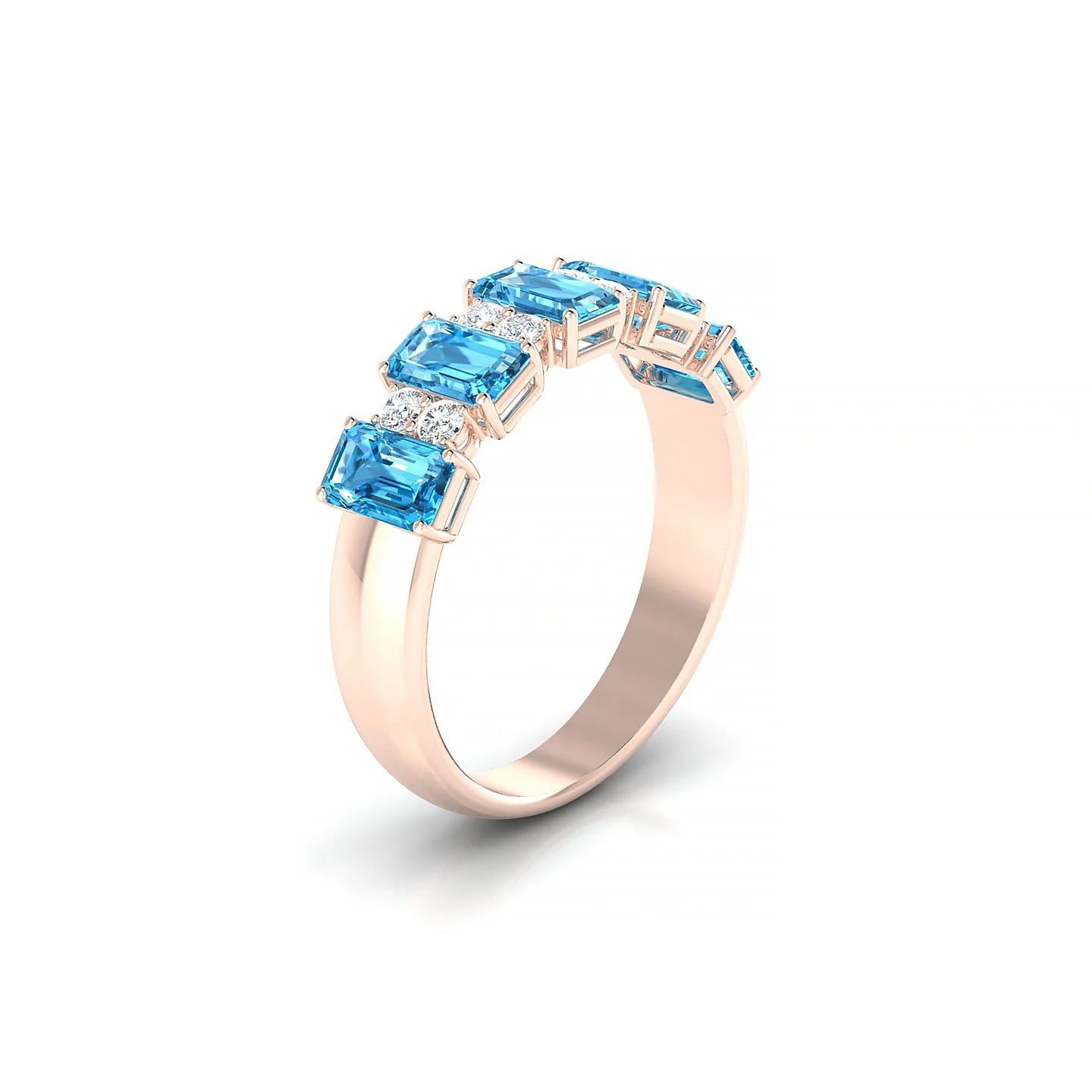 Eminence | 18k Rose Gold 5 x 3 mm Emerald Topaz Ring
