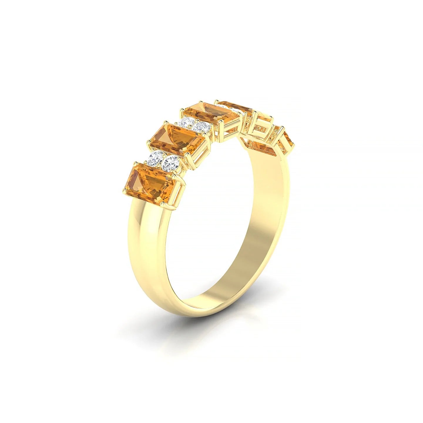 Eminence | 18k Yellow Gold 5 x 3 mm Emerald Citrine Ring