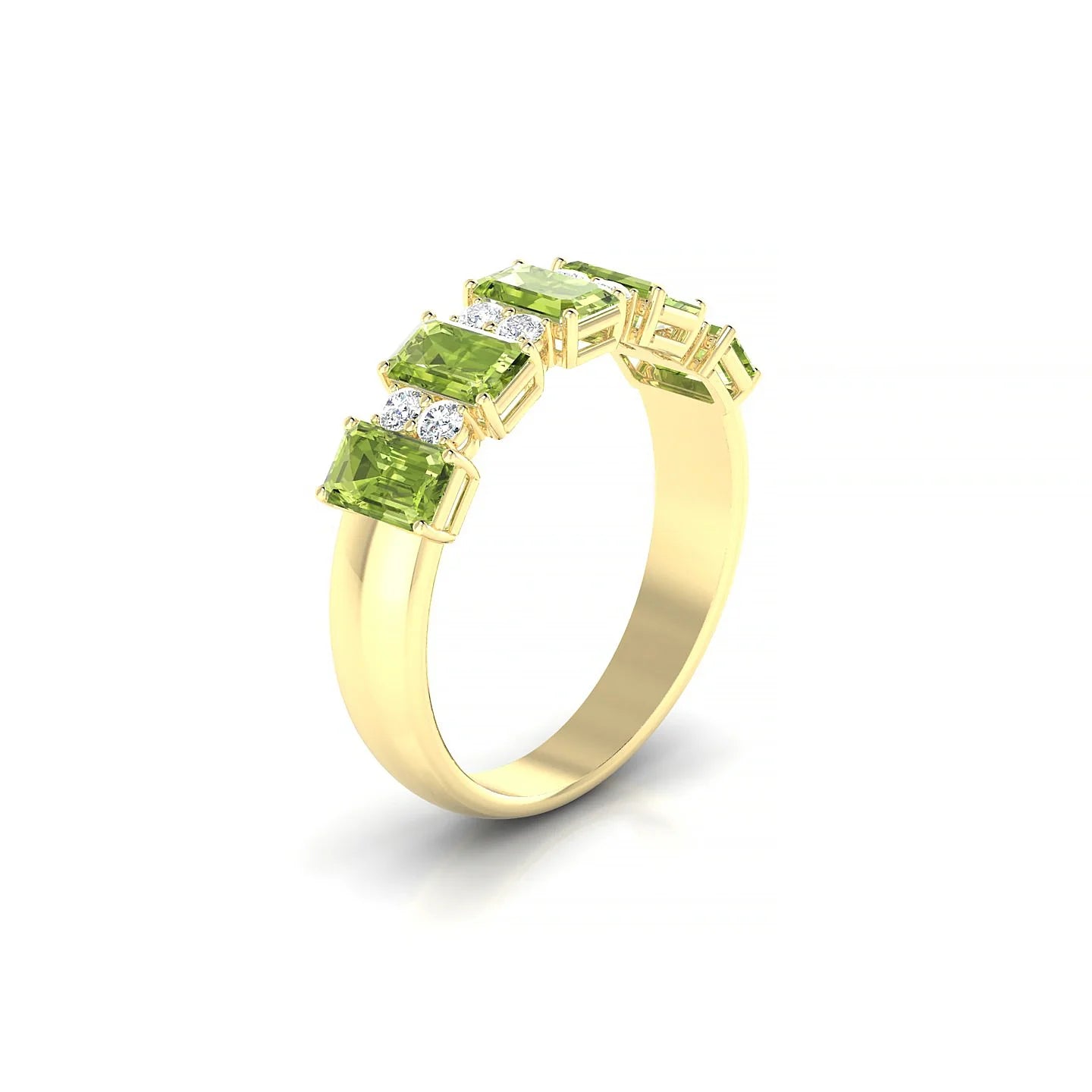 Eminence | 18k Yellow Gold 5 x 3 mm Emerald Peridot Ring