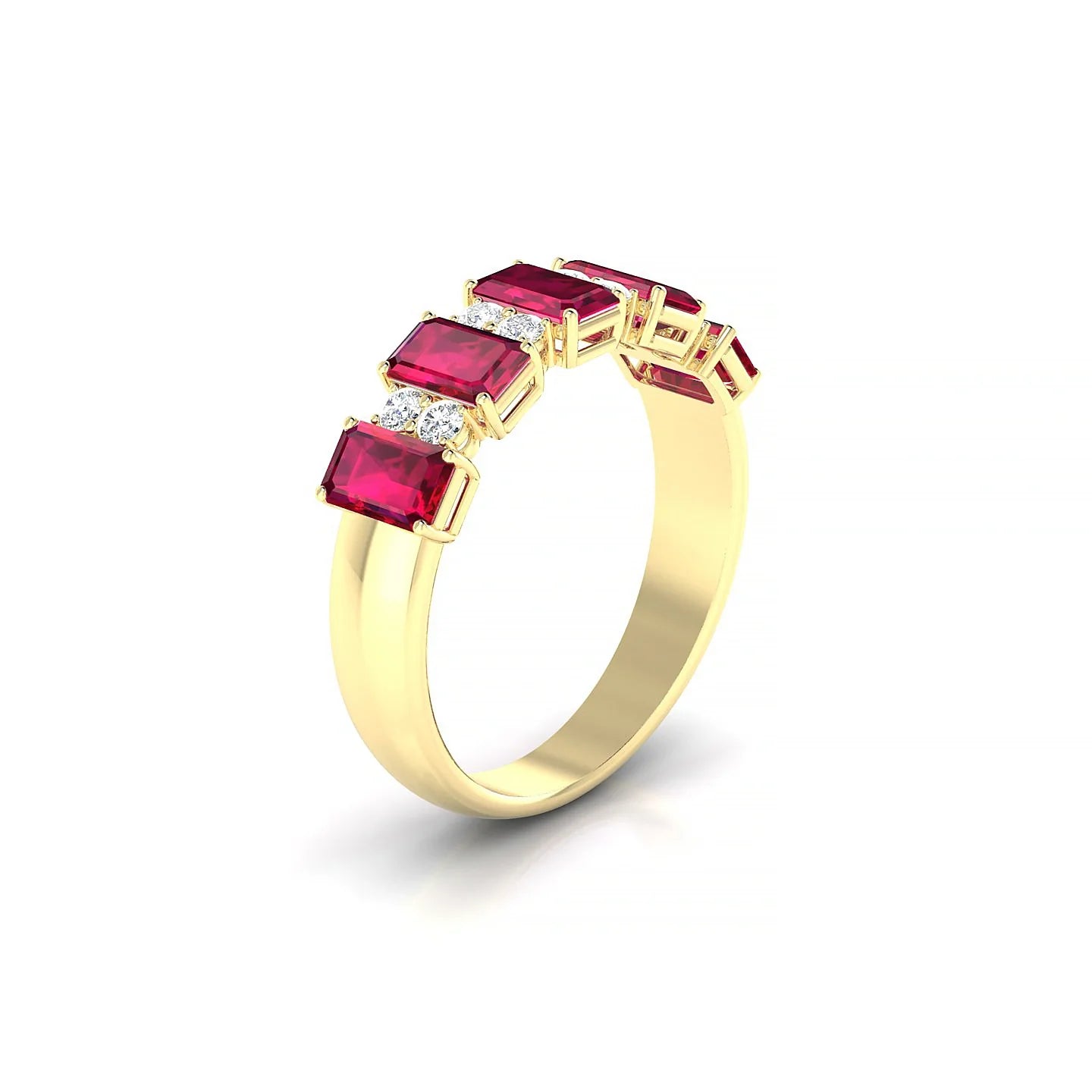 Eminence | 18k Yellow Gold 5 x 3 mm Emerald Ruby Ring