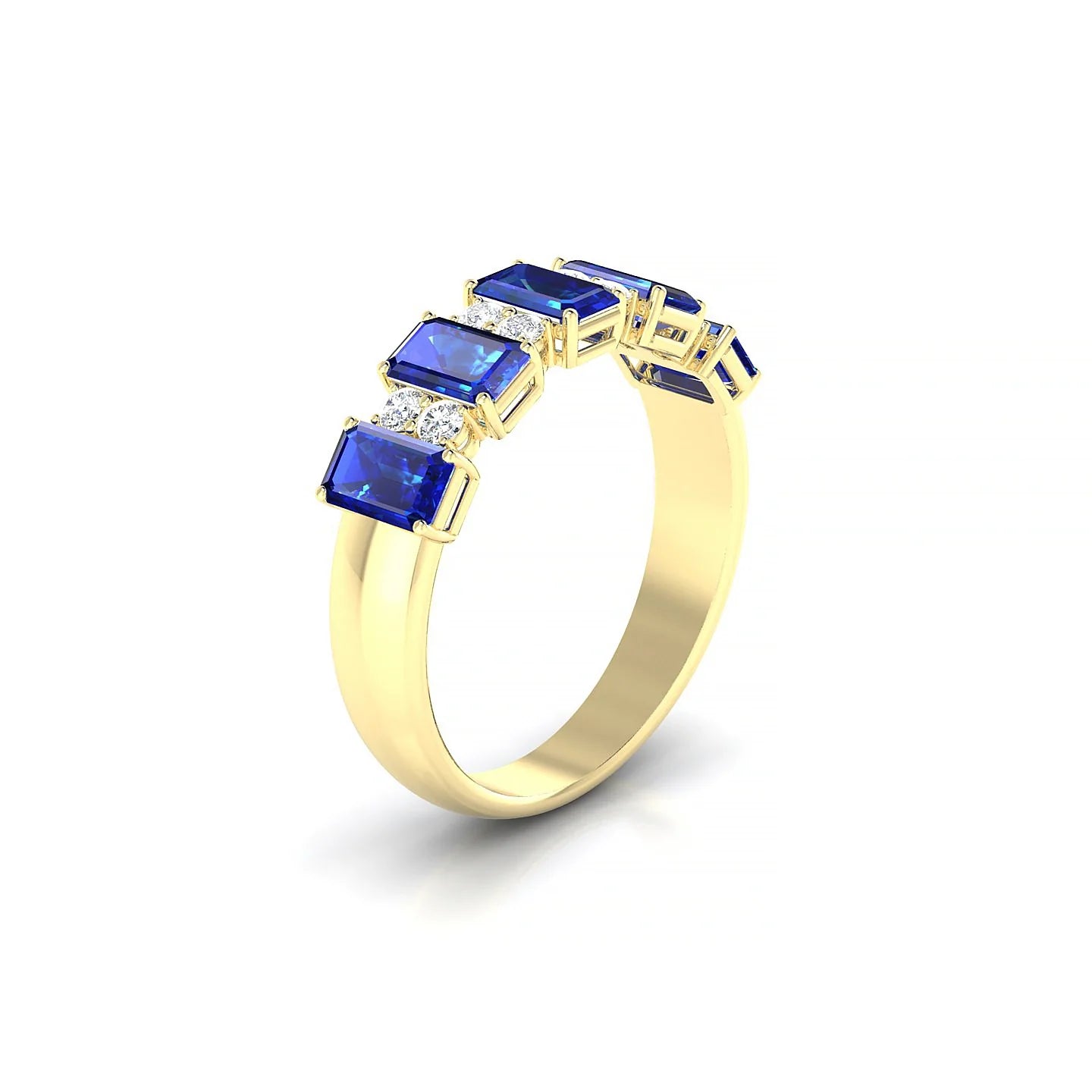 Eminence | 18k Yellow Gold 5 x 3 mm Emerald Sapphire Ring